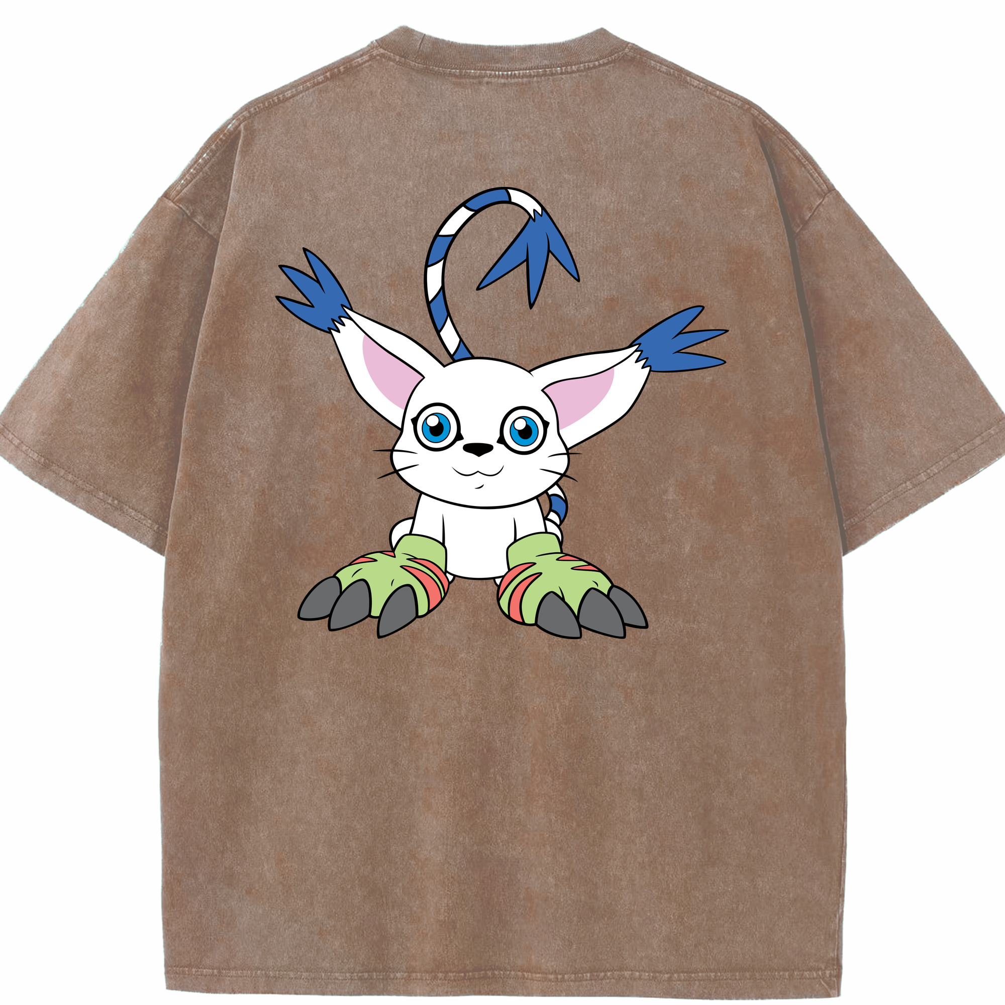 （画像用） Digimon デジタルモンスター/デジモン 綿100% ヴィンテージ風 半袖Tシャツ（背面プリント）