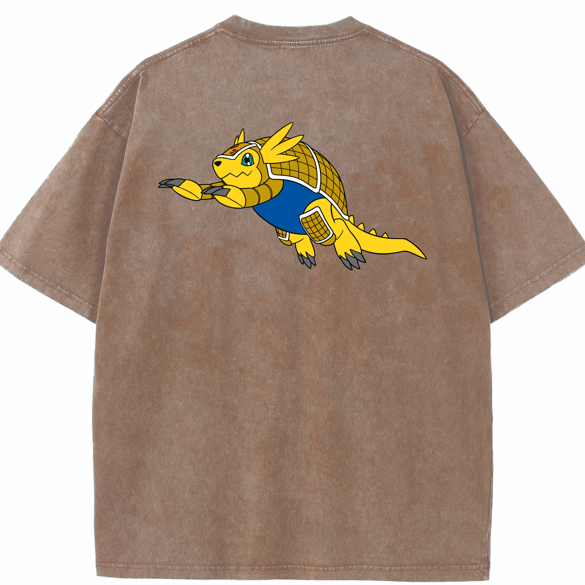 （画像用） Digimon デジタルモンスター/デジモン 綿100% ヴィンテージ風 半袖Tシャツ（背面プリント）