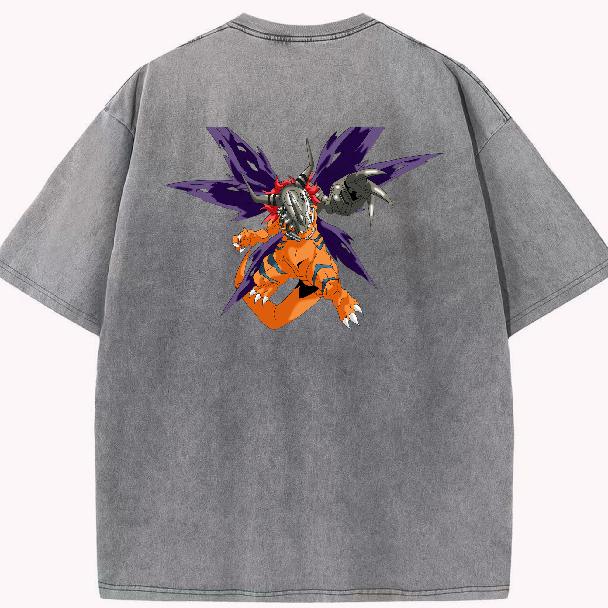 （画像用） Digimon デジタルモンスター/デジモン 綿100% ヴィンテージ風 半袖Tシャツ（背面プリント）