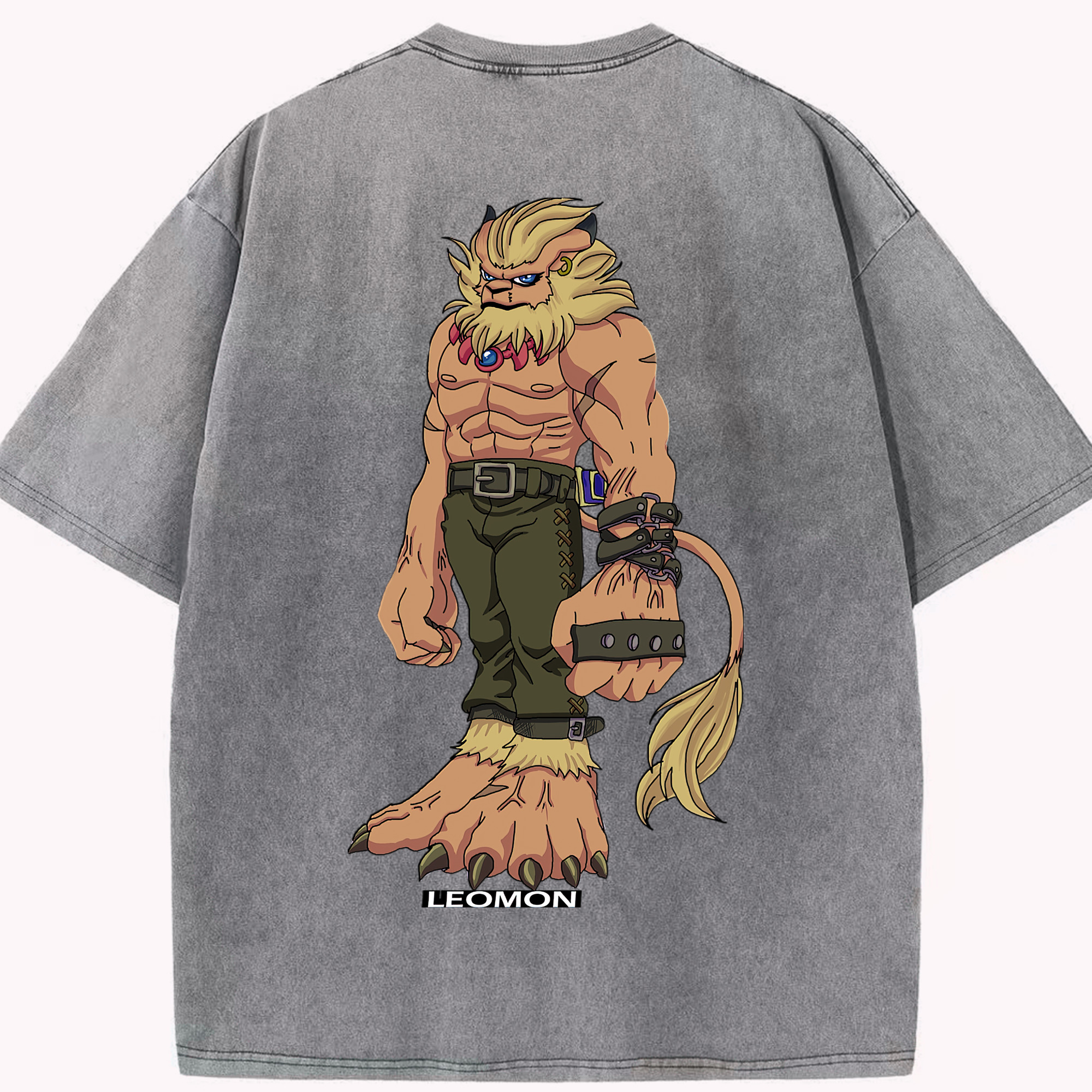 （画像用） Digimon デジタルモンスター/デジモン 綿100% ヴィンテージ風 半袖Tシャツ（背面プリント）