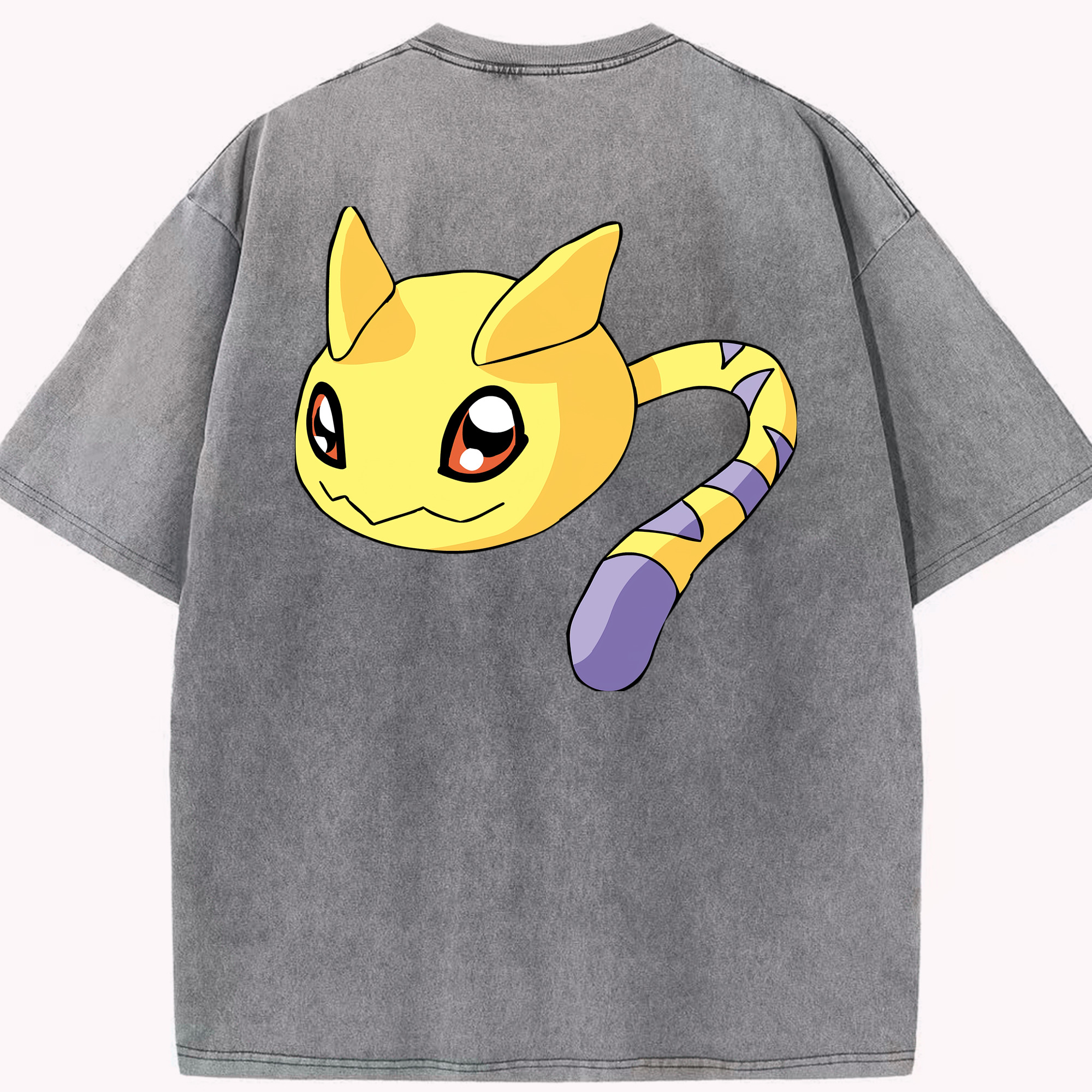 （画像用） Digimon デジタルモンスター/デジモン 綿100% ヴィンテージ風 半袖Tシャツ（背面プリント）
