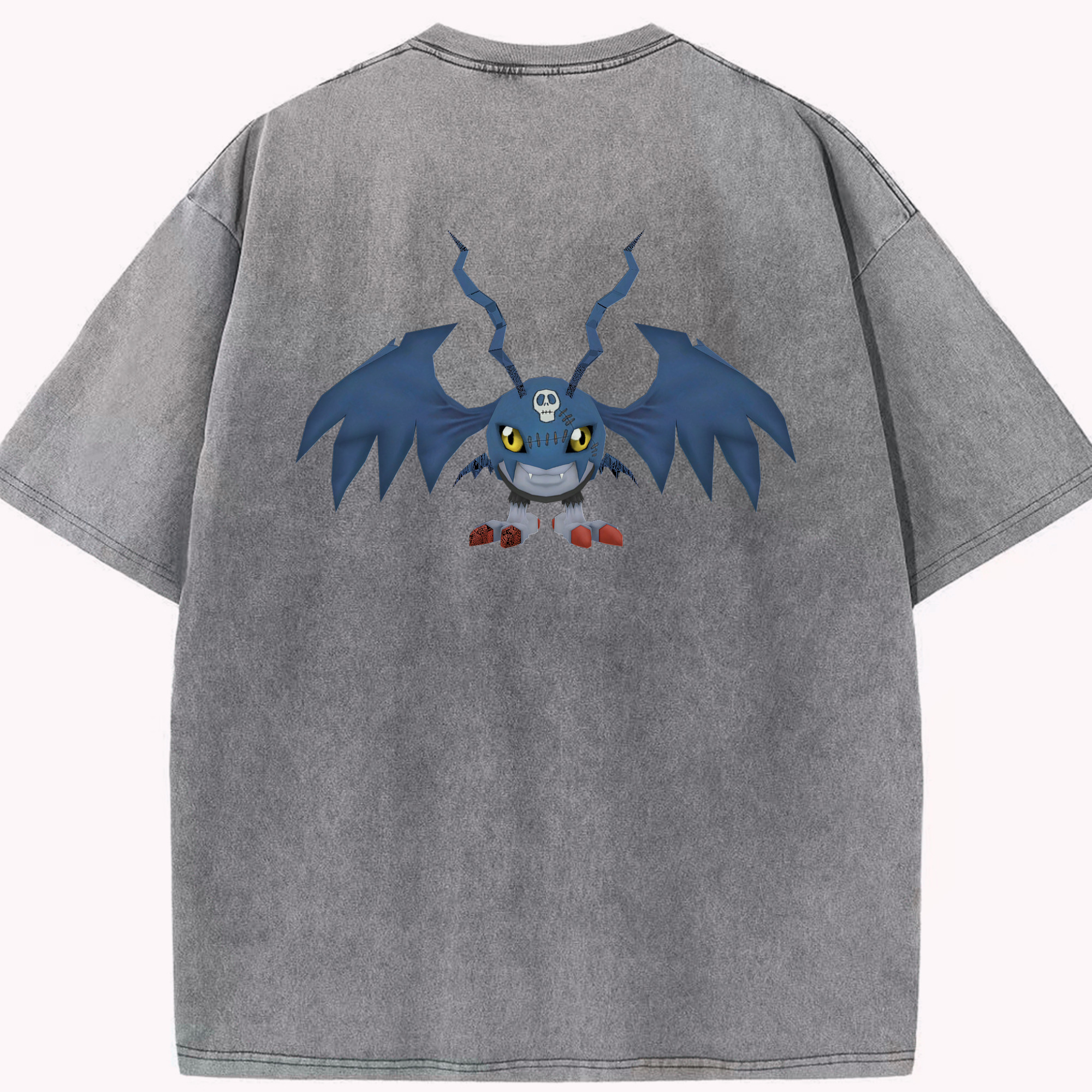 （画像用） Digimon デジタルモンスター/デジモン 綿100% ヴィンテージ風 半袖Tシャツ（背面プリント）