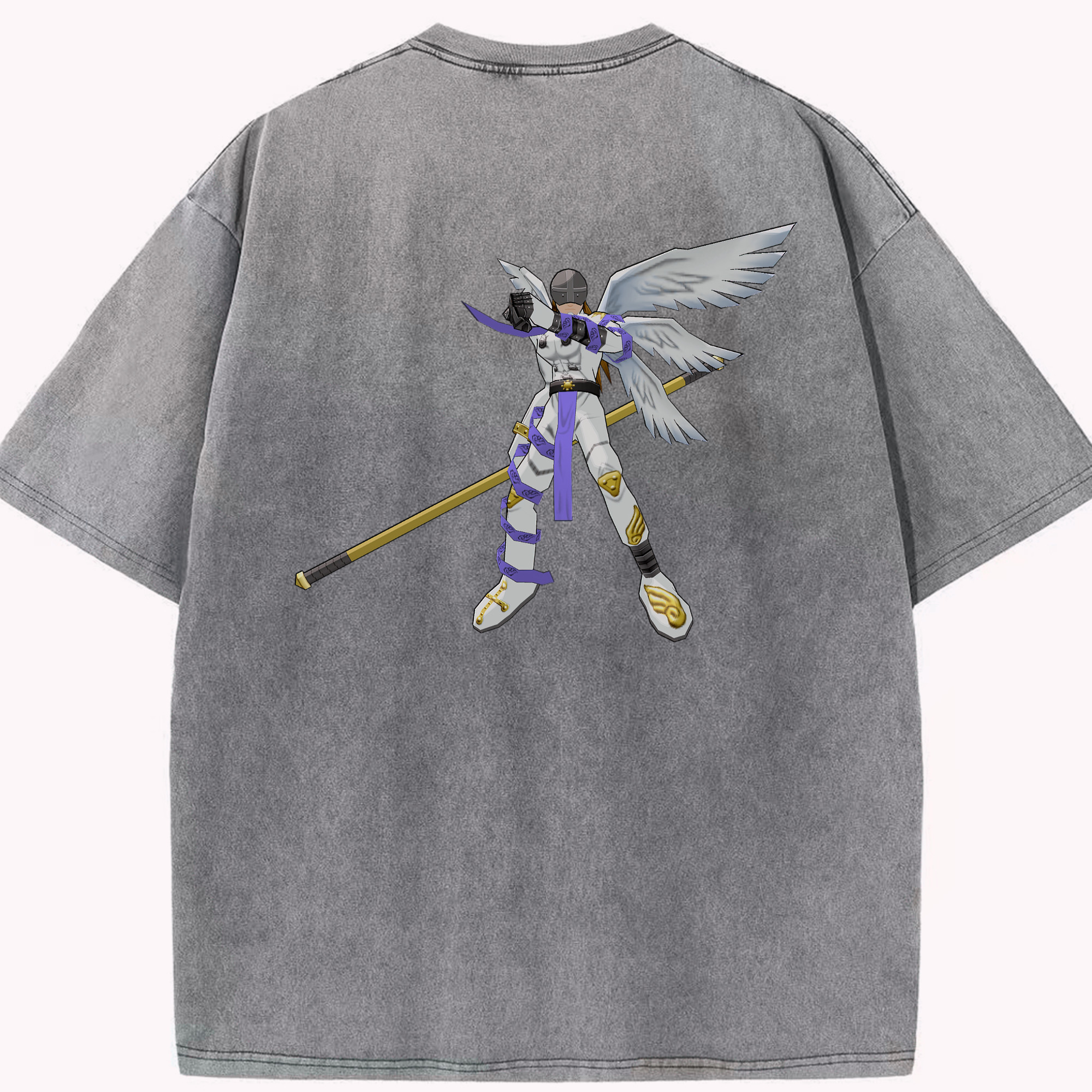 （画像用） Digimon デジタルモンスター/デジモン 綿100% ヴィンテージ風 半袖Tシャツ（背面プリント）