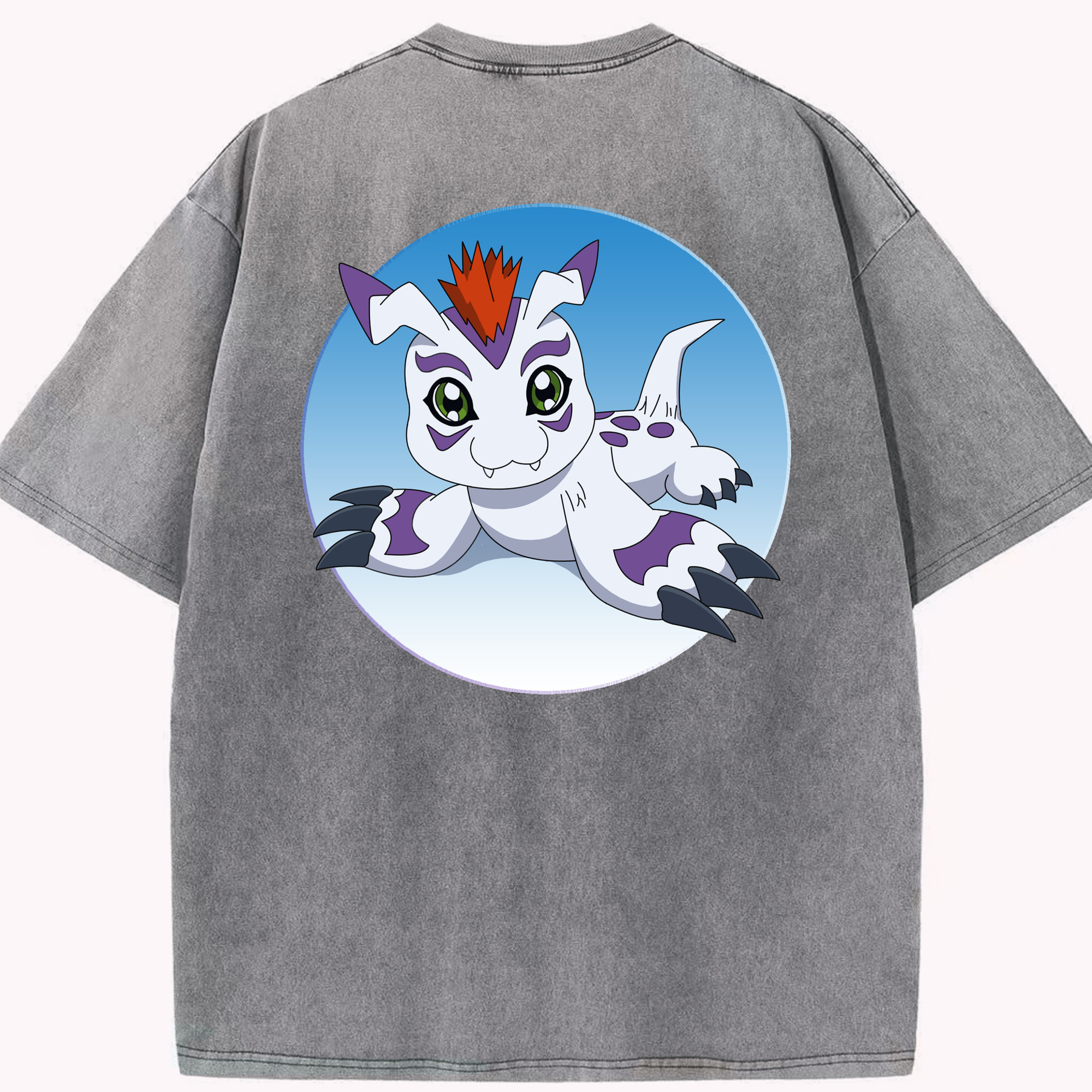 （画像用） Digimon デジタルモンスター/デジモン 綿100% ヴィンテージ風 半袖Tシャツ（背面プリント）