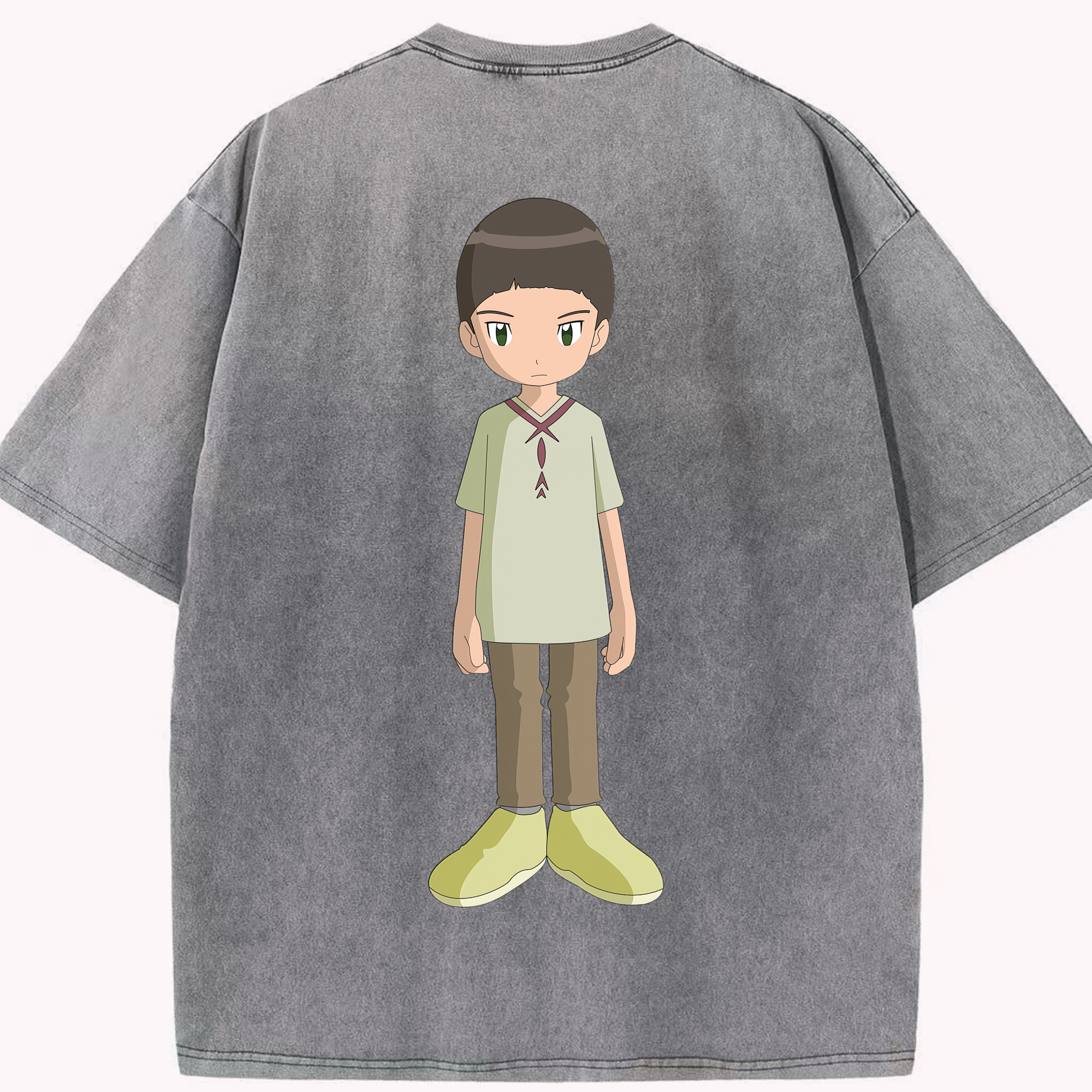 （画像用） Digimon デジタルモンスター/デジモン 綿100% ヴィンテージ風 半袖Tシャツ（背面プリント）