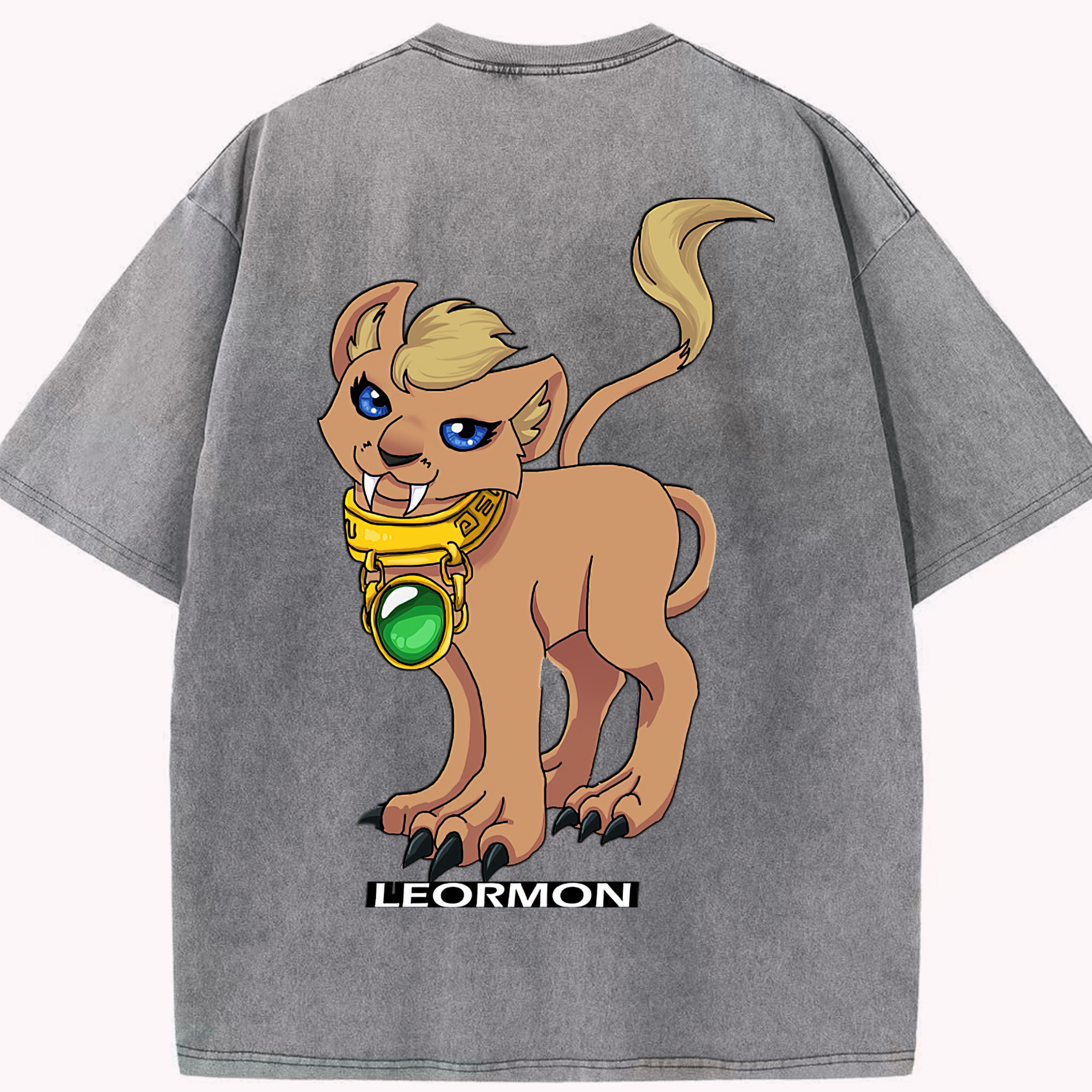 （画像用） Digimon デジタルモンスター/デジモン 綿100% ヴィンテージ風 半袖Tシャツ（背面プリント）