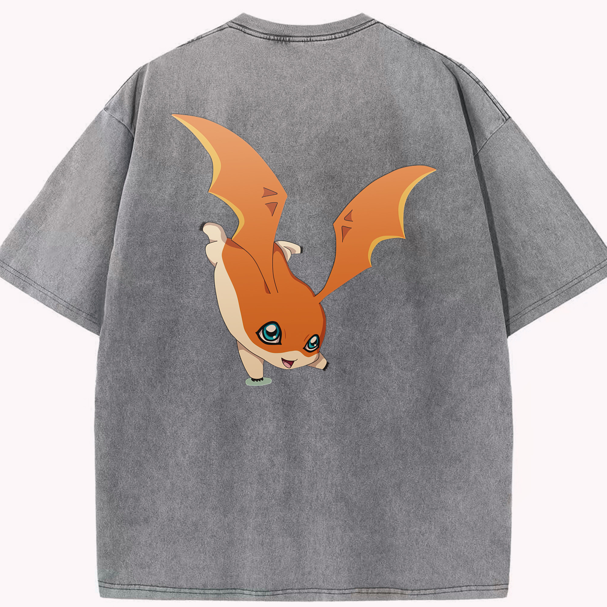 （画像用） Digimon デジタルモンスター/デジモン 綿100% ヴィンテージ風 半袖Tシャツ（背面プリント）