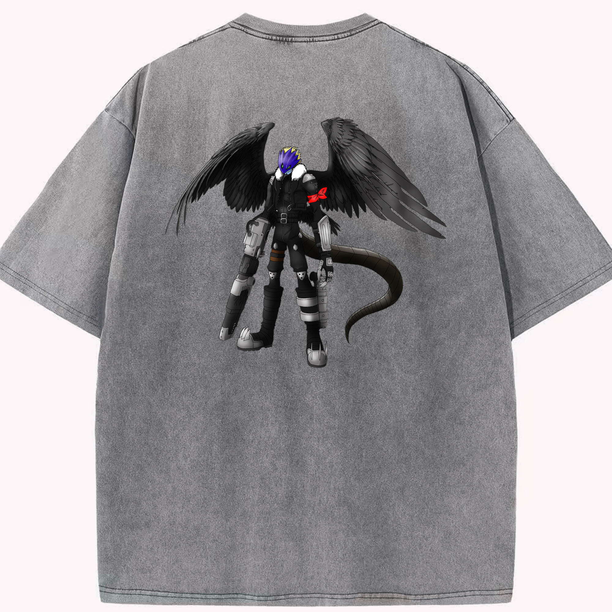 （画像用） Digimon デジタルモンスター/デジモン 綿100% ヴィンテージ風 半袖Tシャツ（背面プリント）