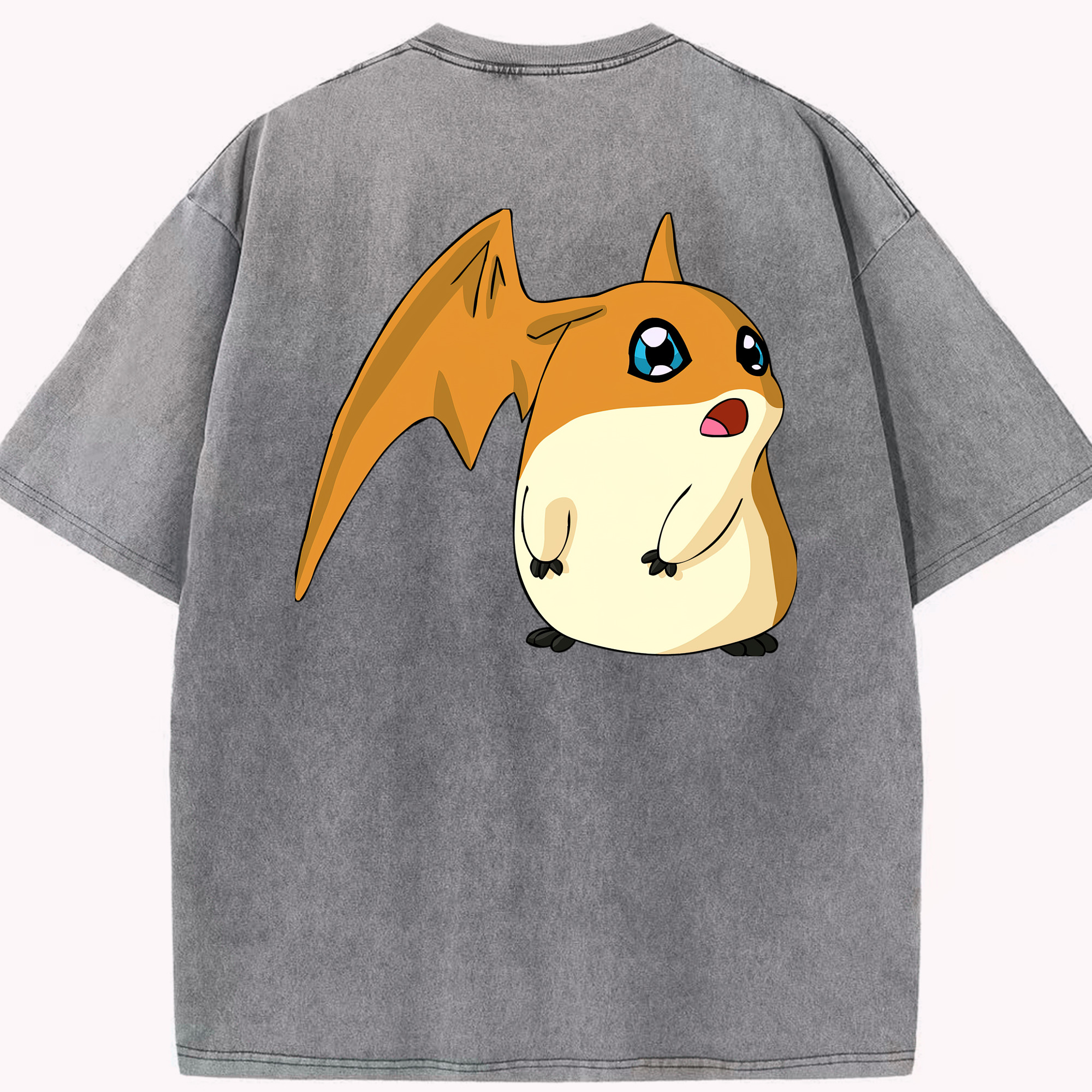 （画像用） Digimon デジタルモンスター/デジモン 綿100% ヴィンテージ風 半袖Tシャツ（背面プリント）
