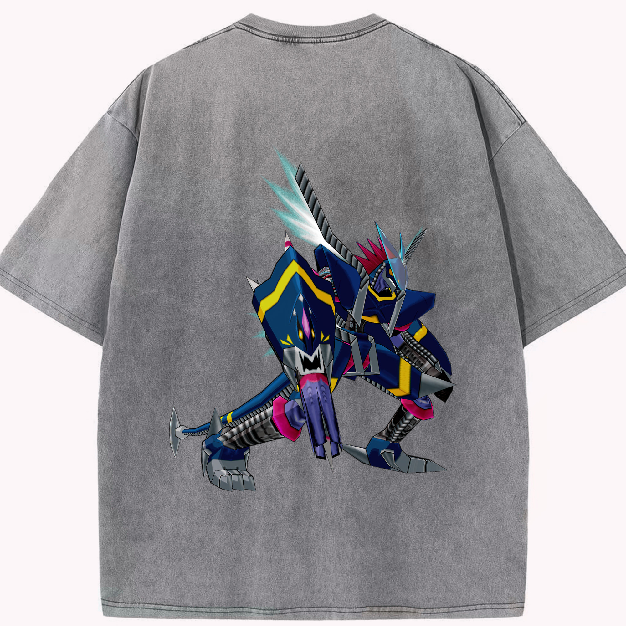（画像用） Digimon デジタルモンスター/デジモン 綿100% ヴィンテージ風 半袖Tシャツ（背面プリント）