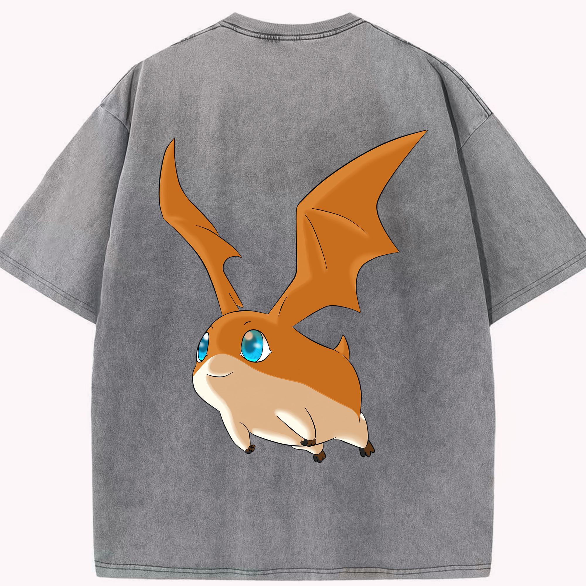 （画像用） Digimon デジタルモンスター/デジモン 綿100% ヴィンテージ風 半袖Tシャツ（背面プリント）