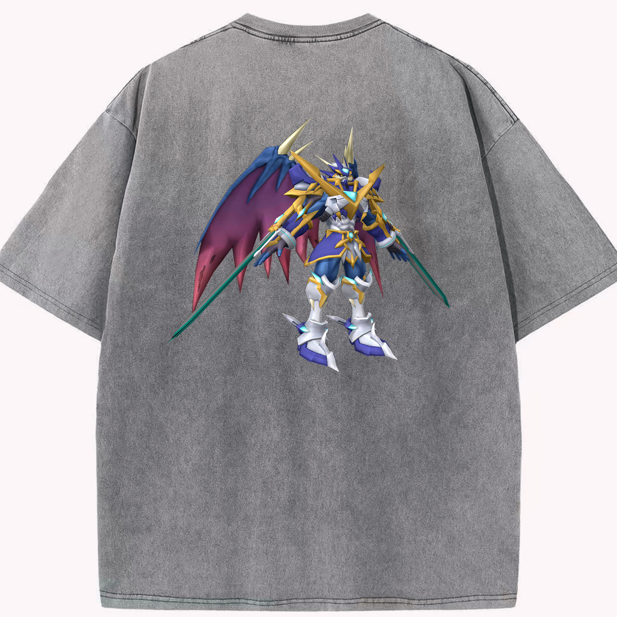 （画像用） Digimon デジタルモンスター/デジモン 綿100% ヴィンテージ風 半袖Tシャツ（背面プリント）
