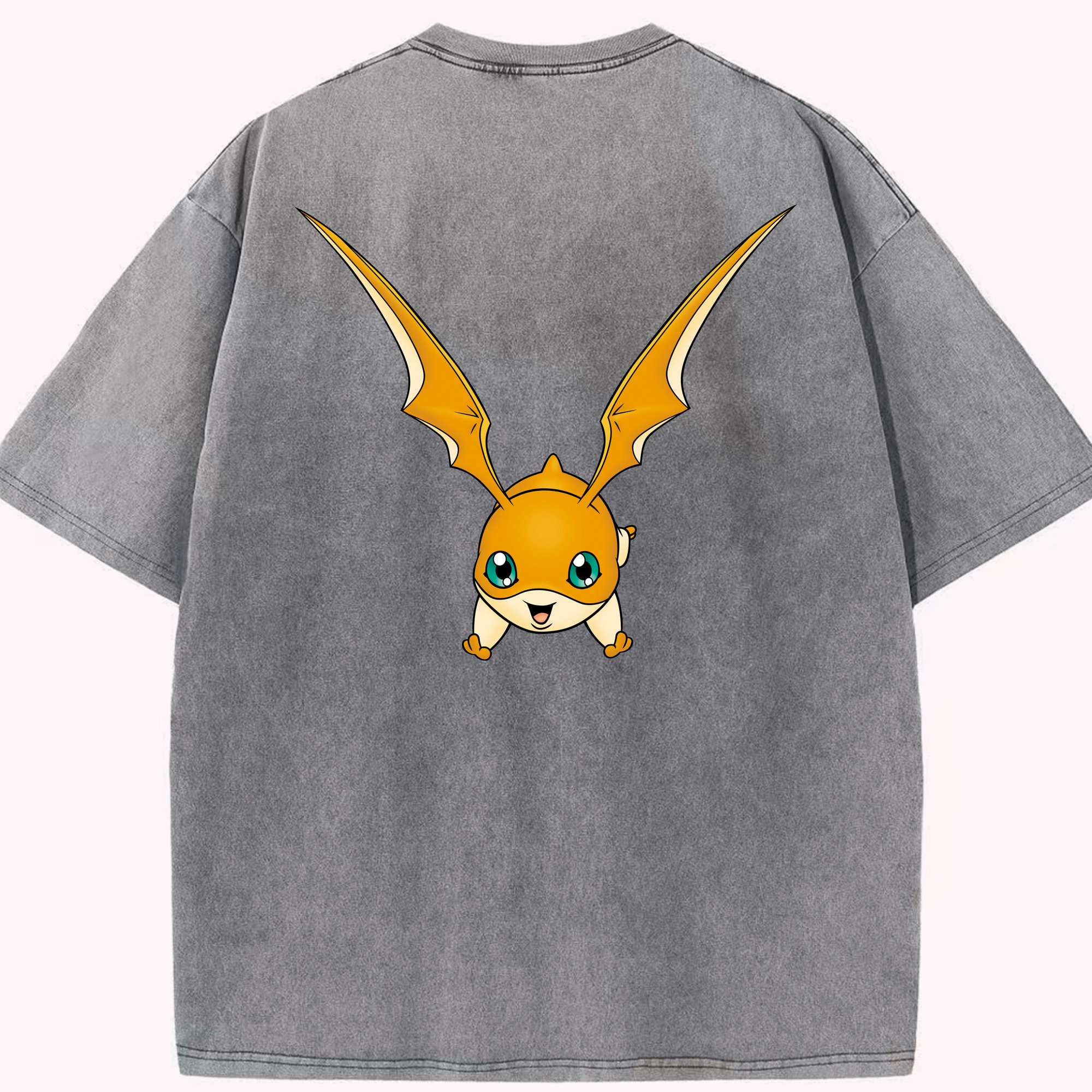 （画像用） Digimon デジタルモンスター/デジモン 綿100% ヴィンテージ風 半袖Tシャツ（背面プリント）