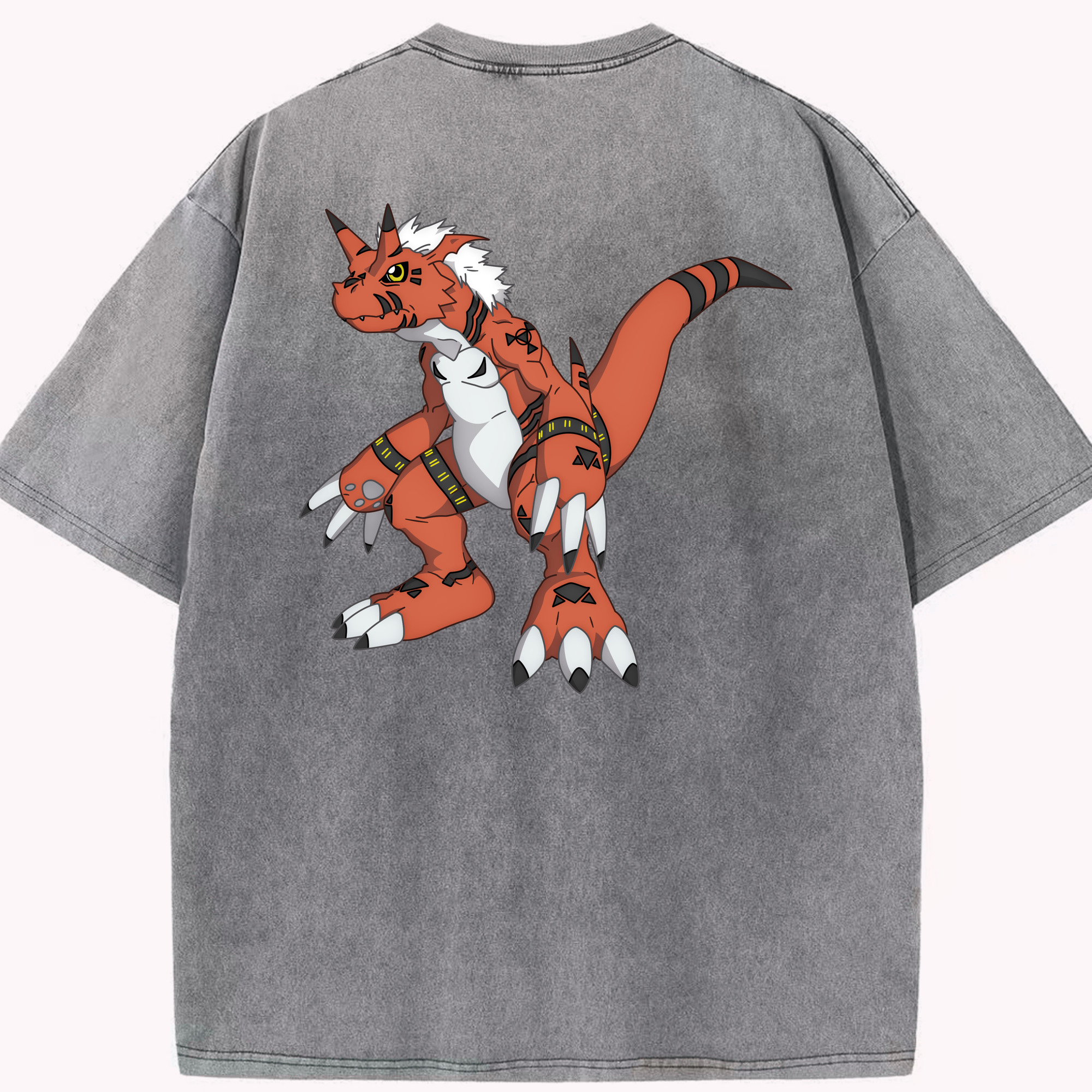 （画像用） Digimon デジタルモンスター/デジモン 綿100% ヴィンテージ風 半袖Tシャツ（背面プリント）
