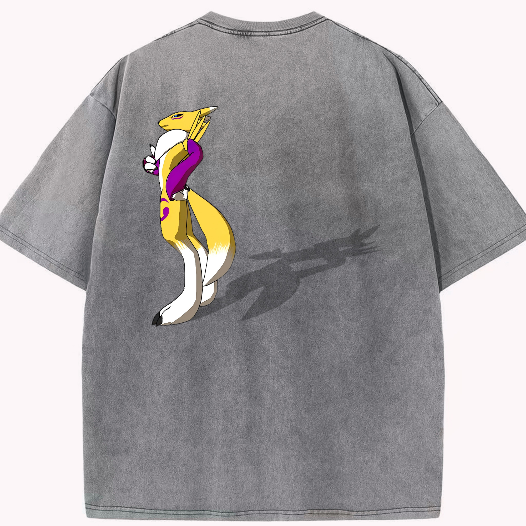 （画像用） Digimon デジタルモンスター/デジモン 綿100% ヴィンテージ風 半袖Tシャツ（背面プリント）