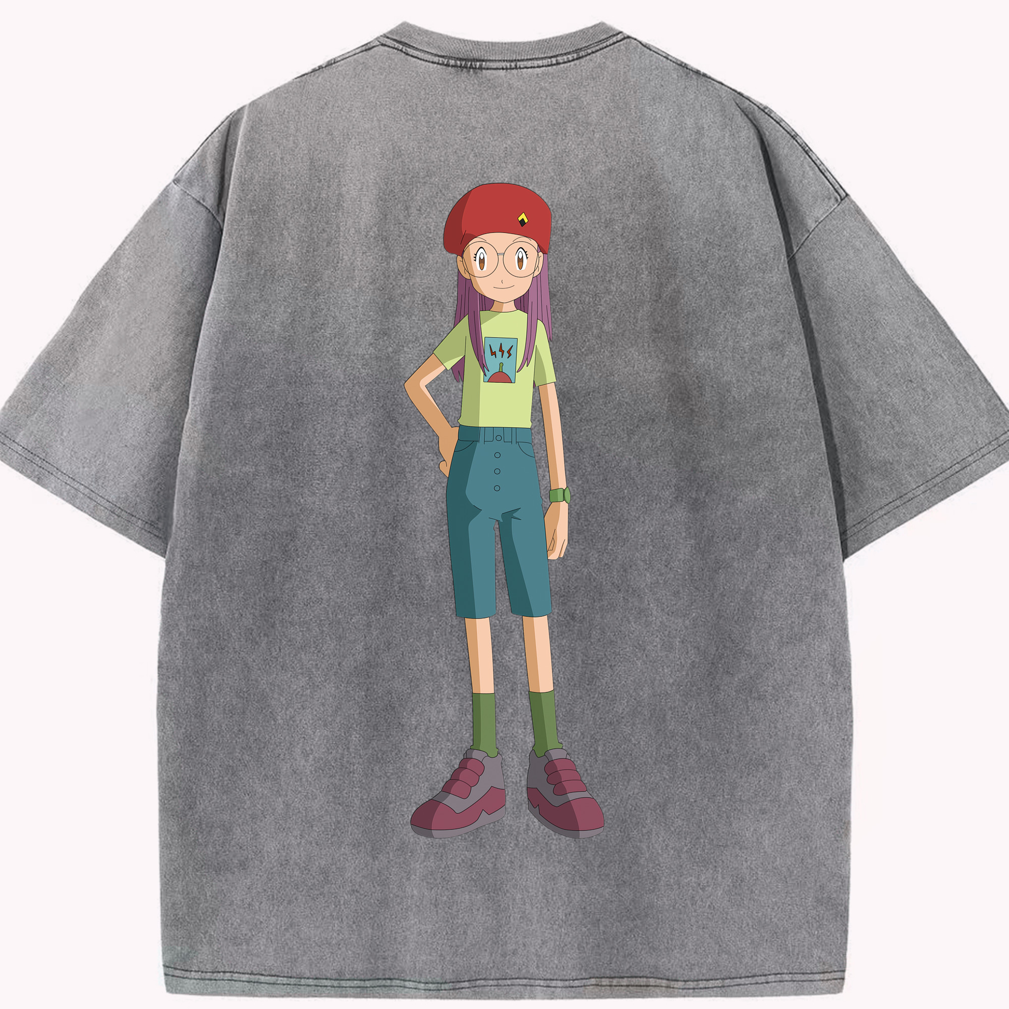 （画像用） Digimon デジタルモンスター/デジモン 綿100% ヴィンテージ風 半袖Tシャツ（背面プリント）