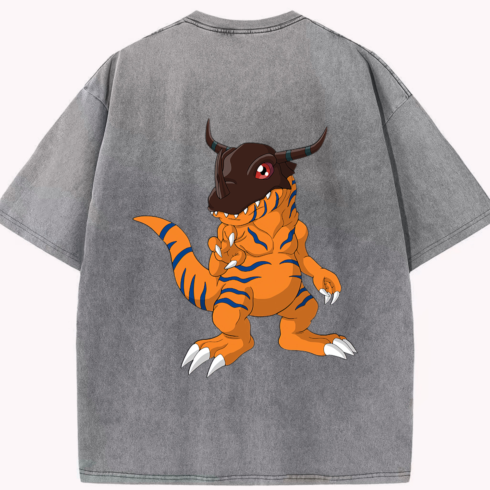 （画像用） Digimon デジタルモンスター/デジモン 綿100% ヴィンテージ風 半袖Tシャツ（背面プリント）