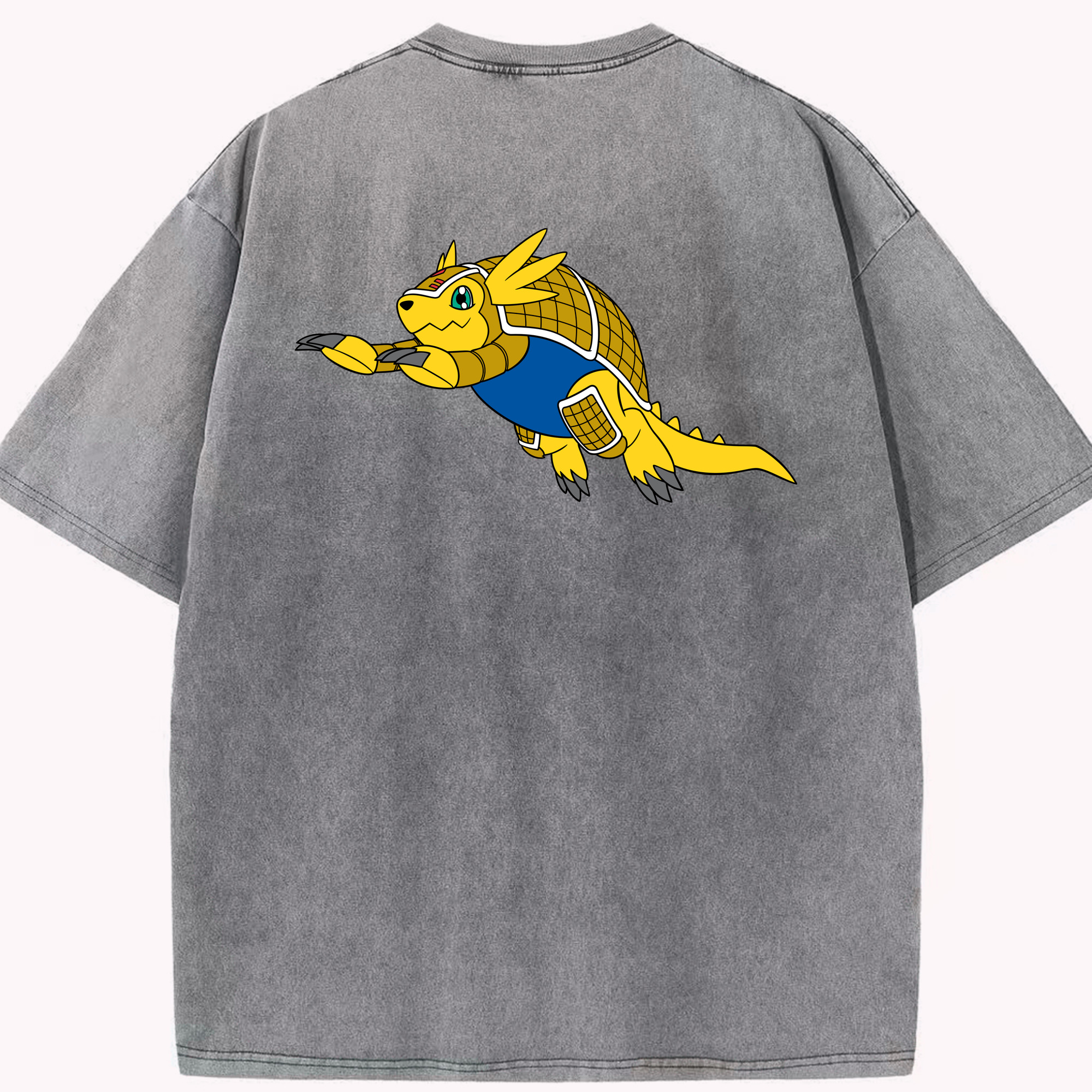 （画像用） Digimon デジタルモンスター/デジモン 綿100% ヴィンテージ風 半袖Tシャツ（背面プリント）
