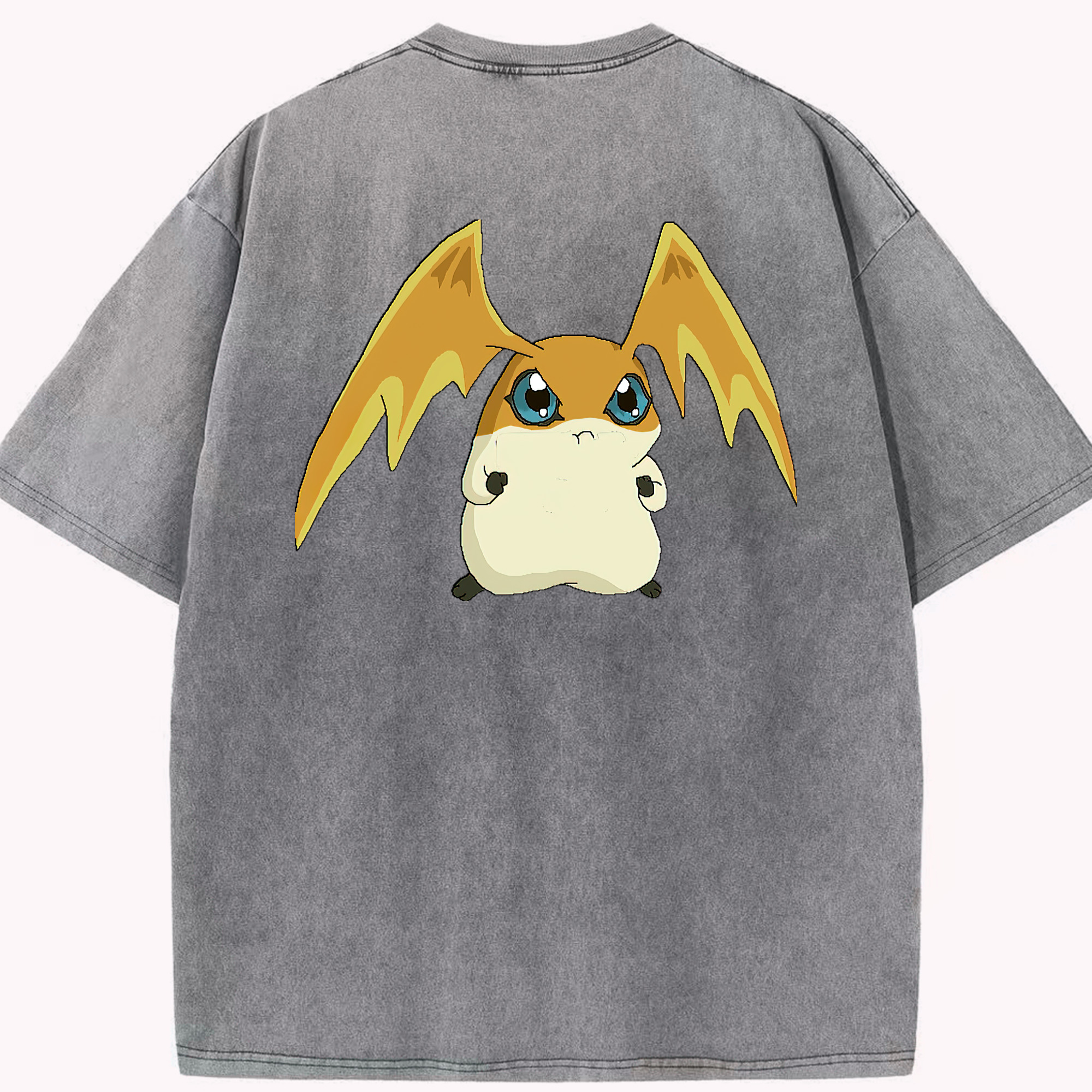 （画像用） Digimon デジタルモンスター/デジモン 綿100% ヴィンテージ風 半袖Tシャツ（背面プリント）