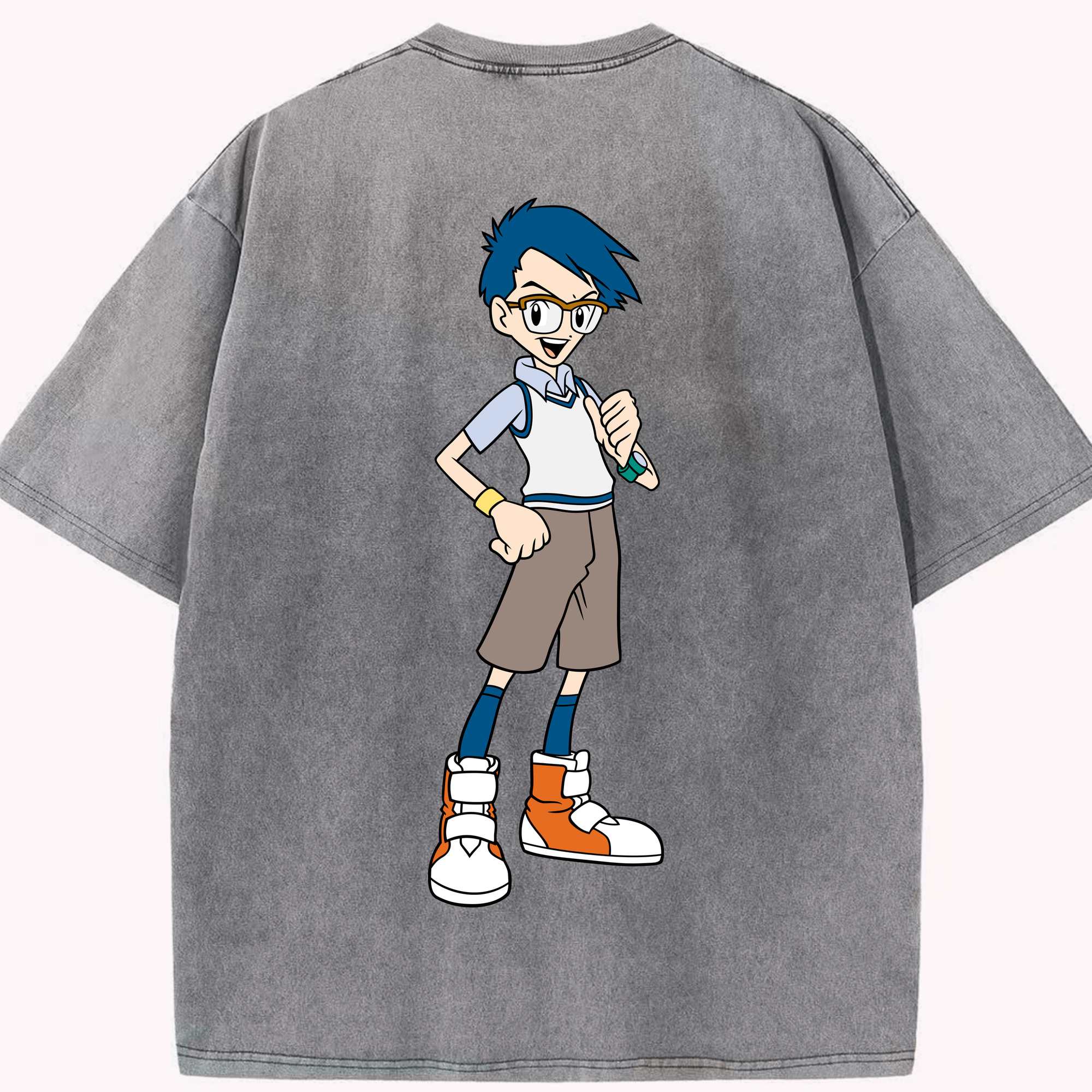 （画像用） Digimon デジタルモンスター/デジモン 綿100% ヴィンテージ風 半袖Tシャツ（背面プリント）