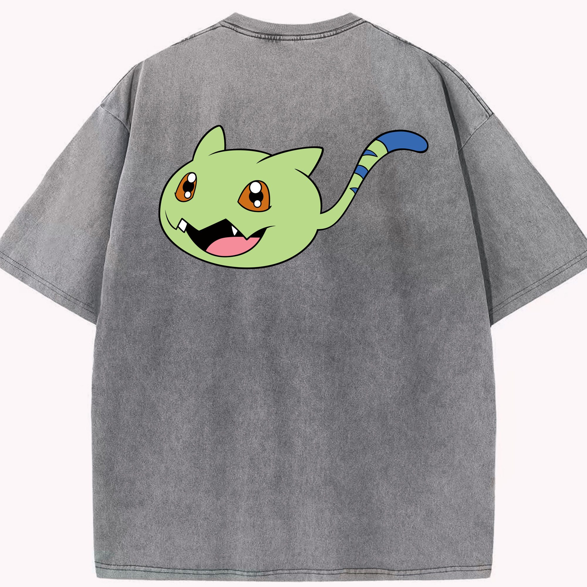 （画像用） Digimon デジタルモンスター/デジモン 綿100% ヴィンテージ風 半袖Tシャツ（背面プリント）