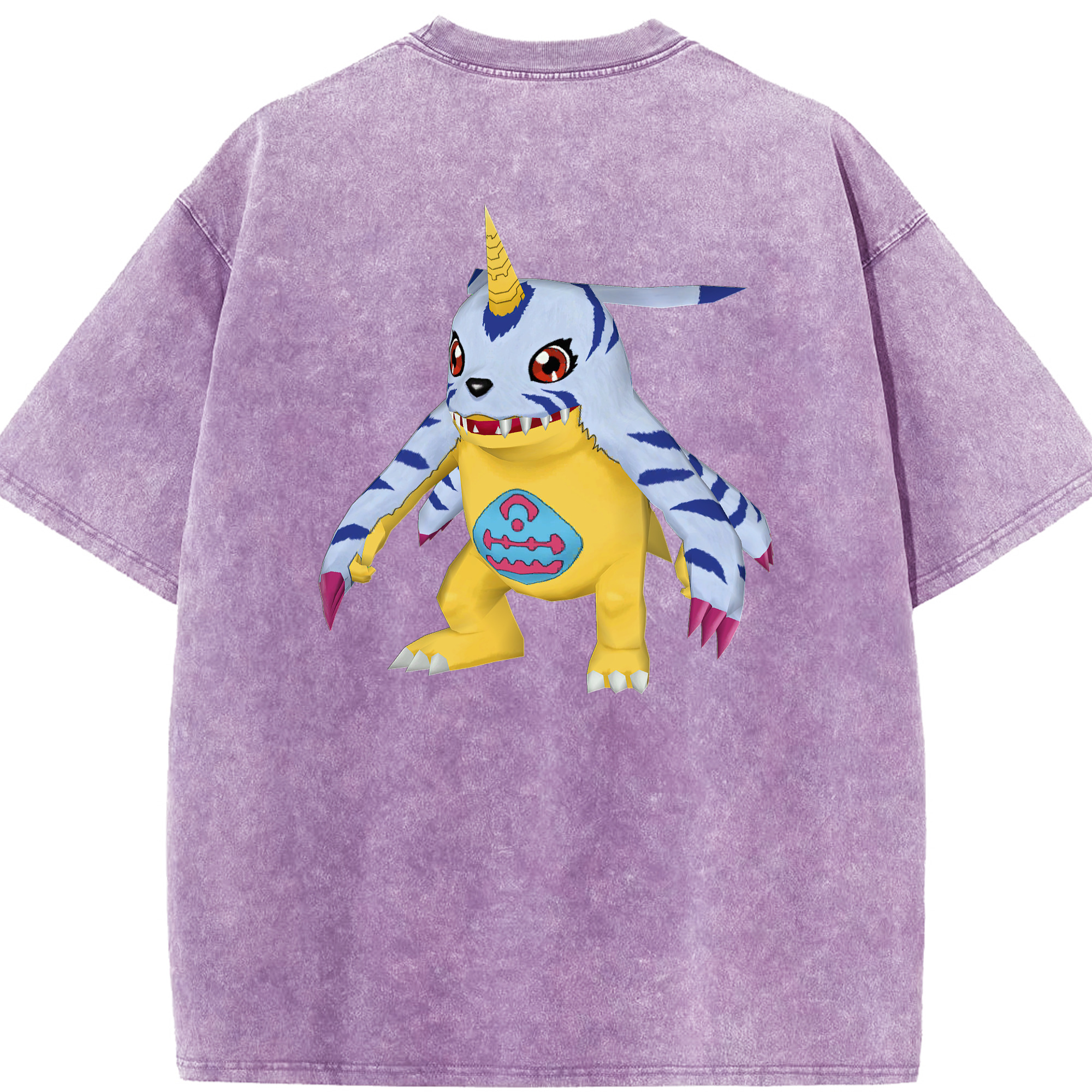 （画像用） Digimon デジタルモンスター/デジモン 綿100% ヴィンテージ風 半袖Tシャツ（背面プリント）