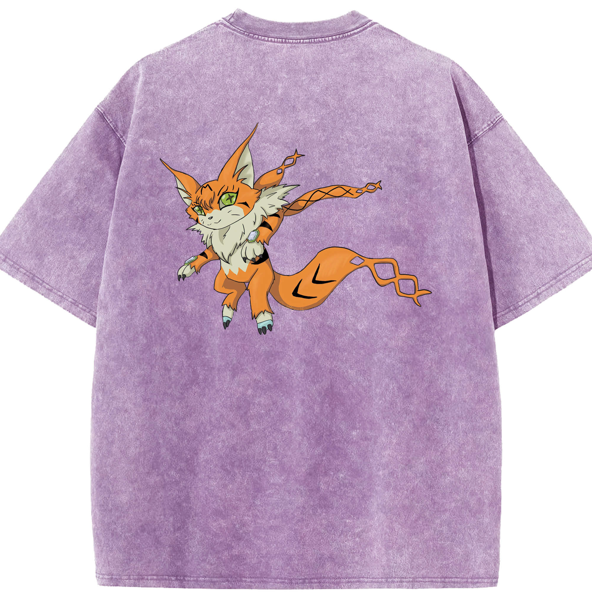（画像用） Digimon デジタルモンスター/デジモン 綿100% ヴィンテージ風 半袖Tシャツ（背面プリント）