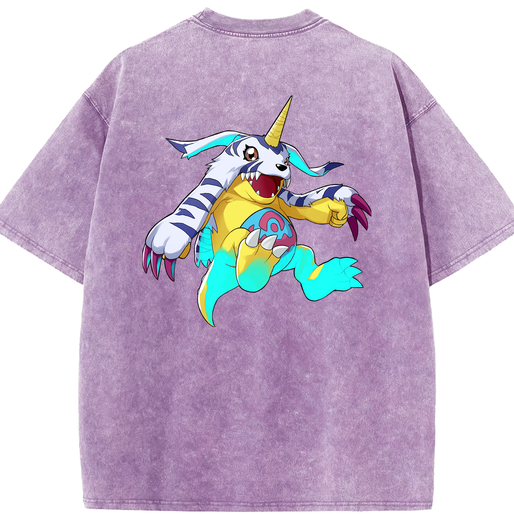 （画像用） Digimon デジタルモンスター/デジモン 綿100% ヴィンテージ風 半袖Tシャツ（背面プリント）