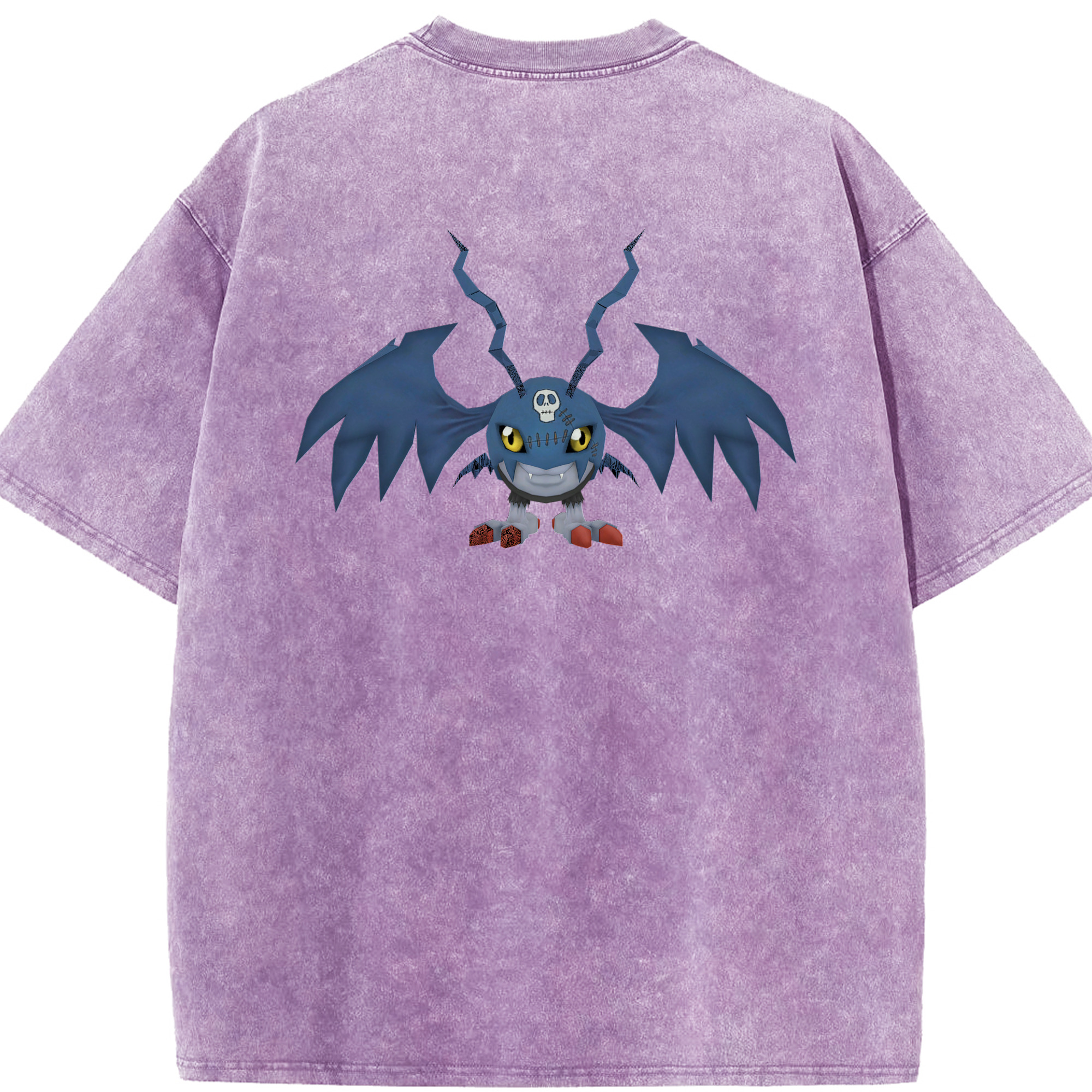 （画像用） Digimon デジタルモンスター/デジモン 綿100% ヴィンテージ風 半袖Tシャツ（背面プリント）