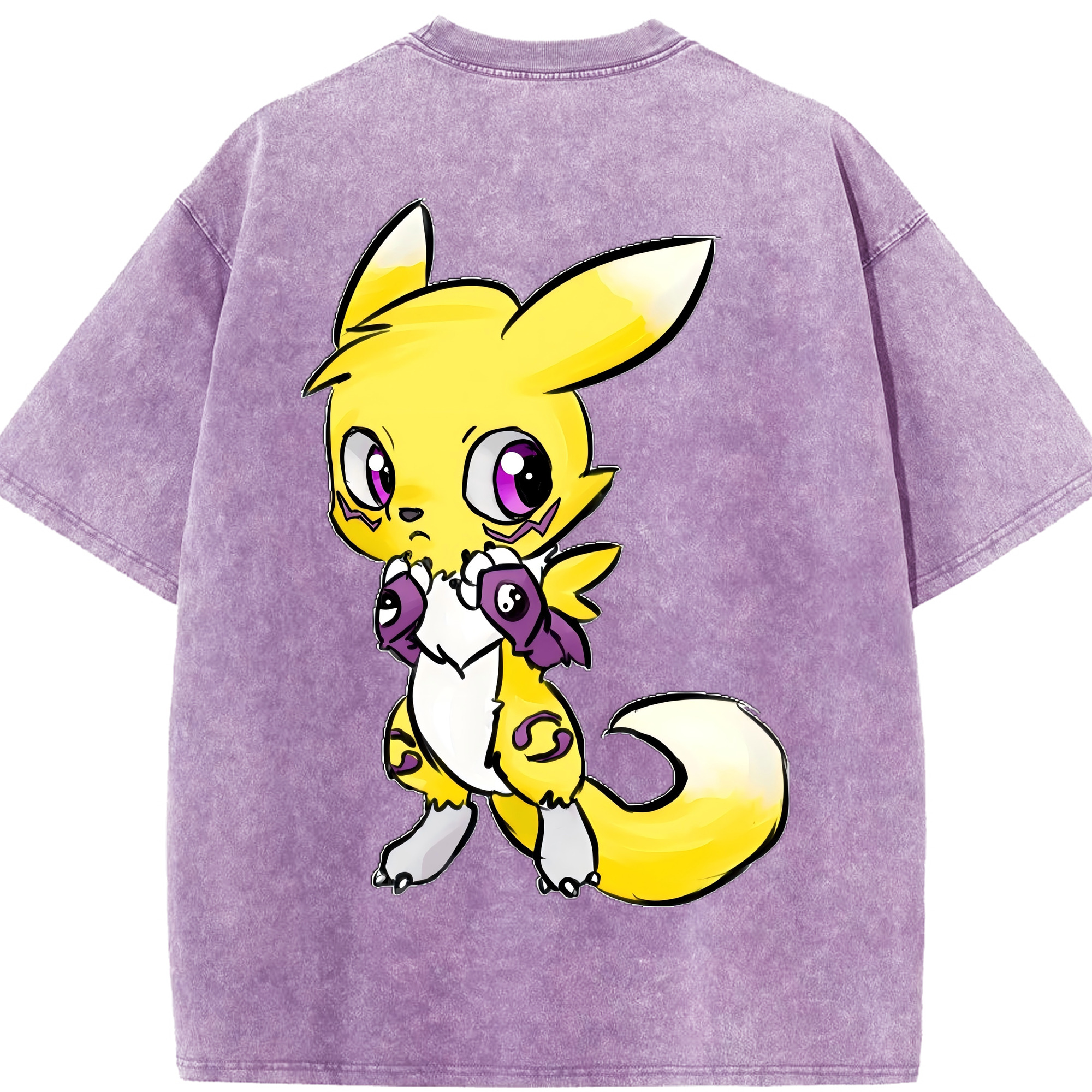 （画像用） Digimon デジタルモンスター/デジモン 綿100% ヴィンテージ風 半袖Tシャツ（背面プリント）