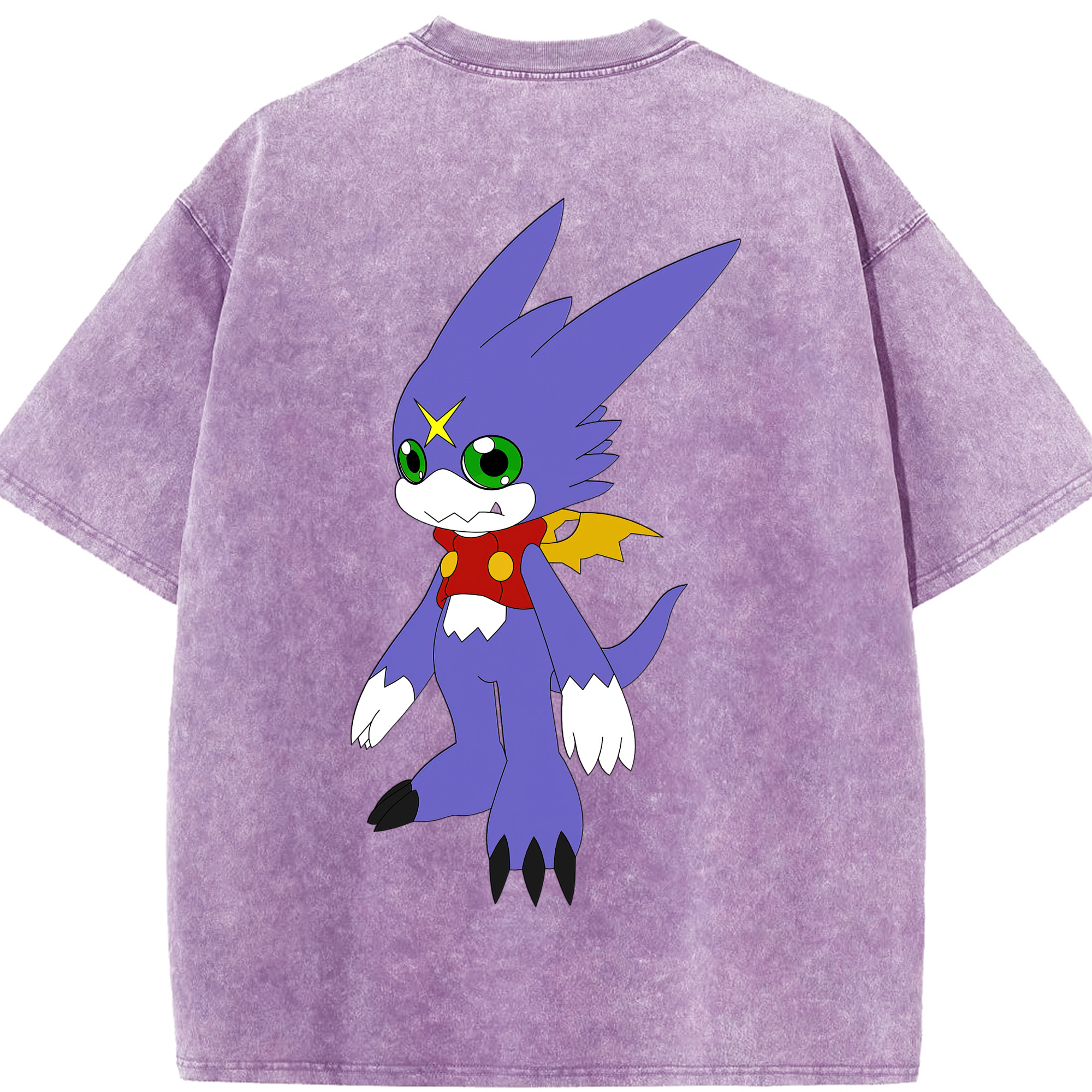 （画像用） Digimon デジタルモンスター/デジモン 綿100% ヴィンテージ風 半袖Tシャツ（背面プリント）