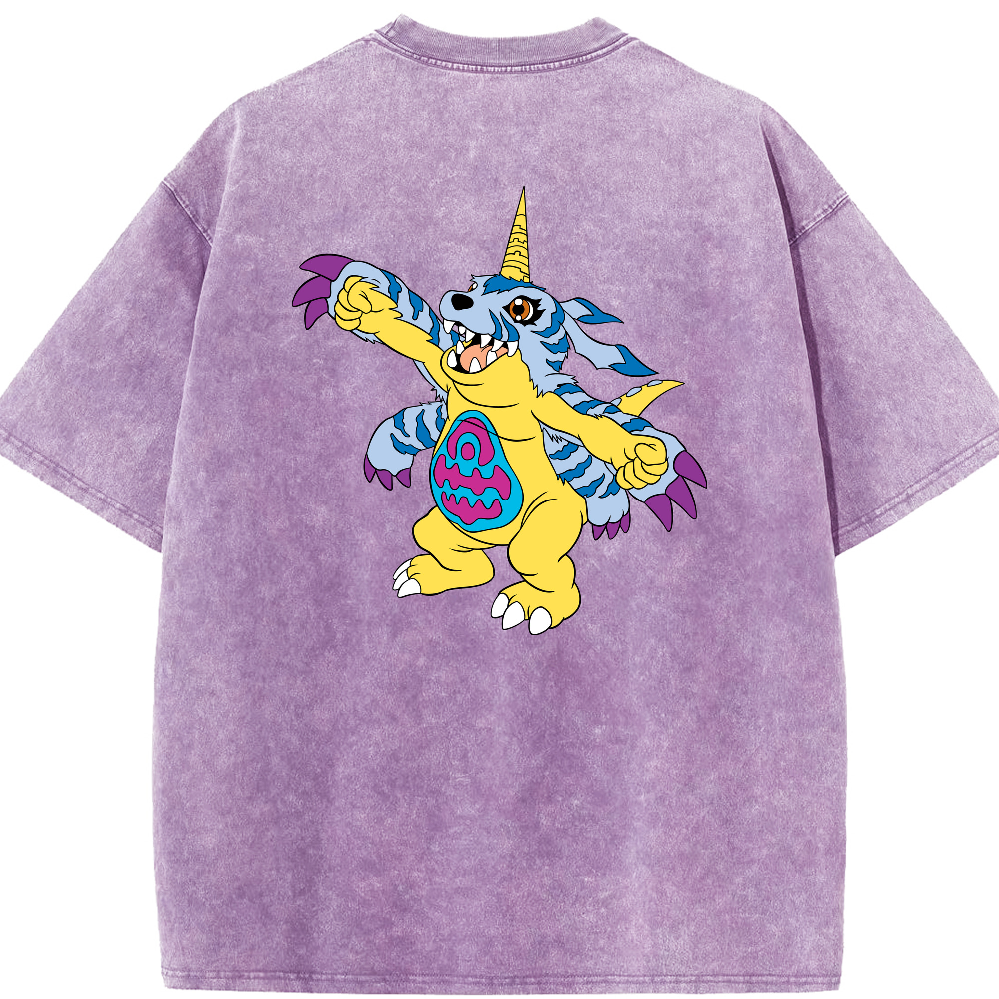 （画像用） Digimon デジタルモンスター/デジモン 綿100% ヴィンテージ風 半袖Tシャツ（背面プリント）