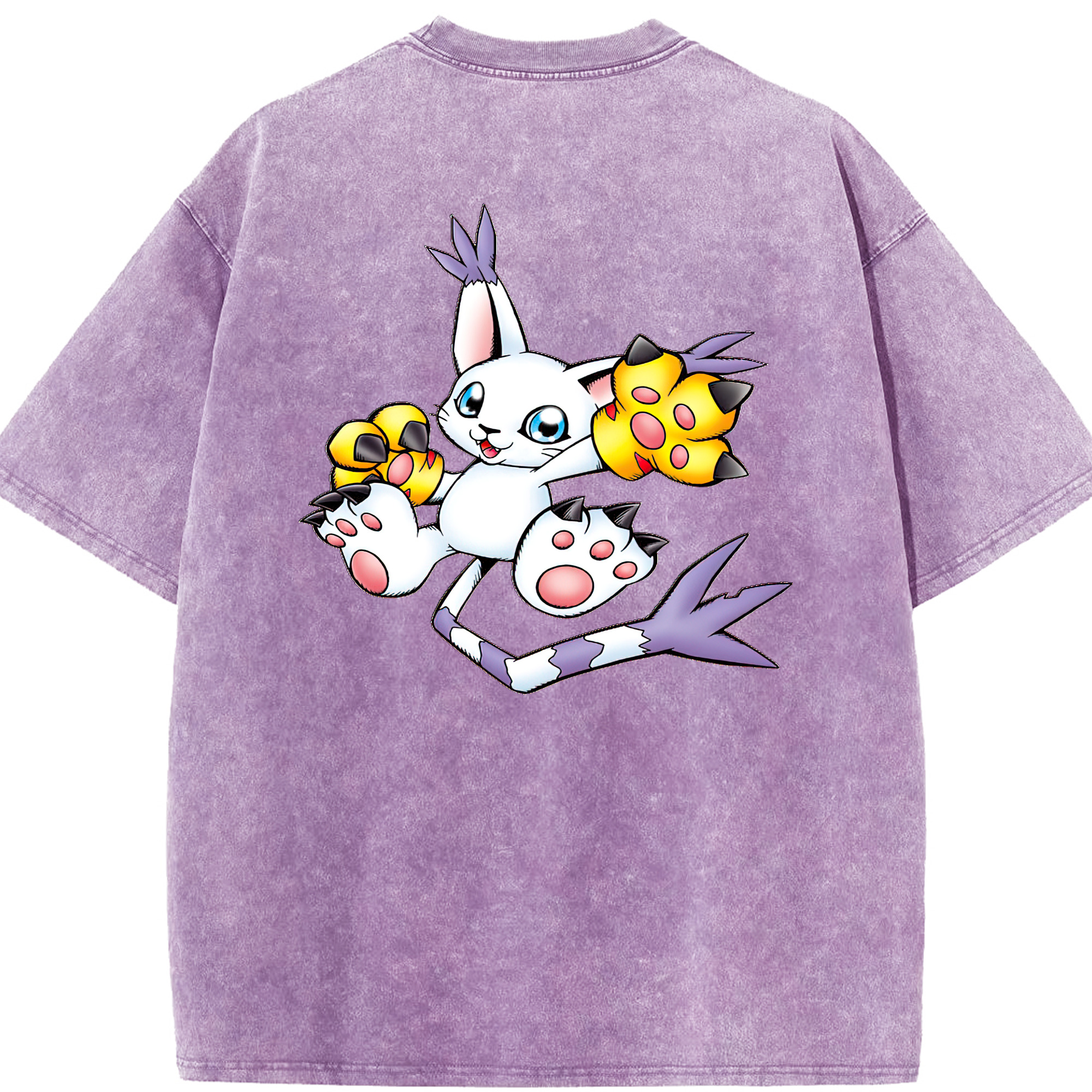（画像用） Digimon デジタルモンスター/デジモン 綿100% ヴィンテージ風 半袖Tシャツ（背面プリント）