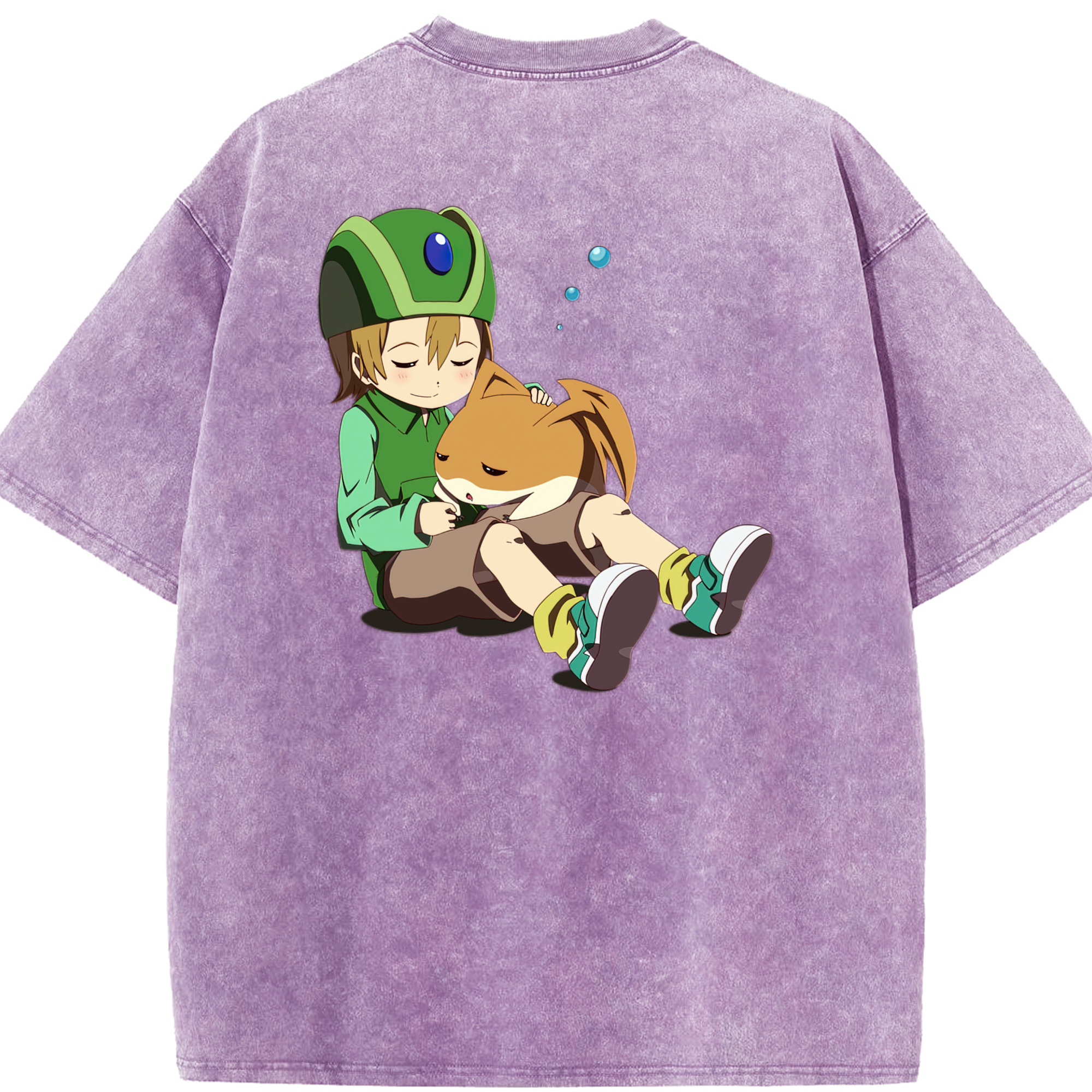 （画像用） Digimon デジタルモンスター/デジモン 綿100% ヴィンテージ風 半袖Tシャツ（背面プリント）