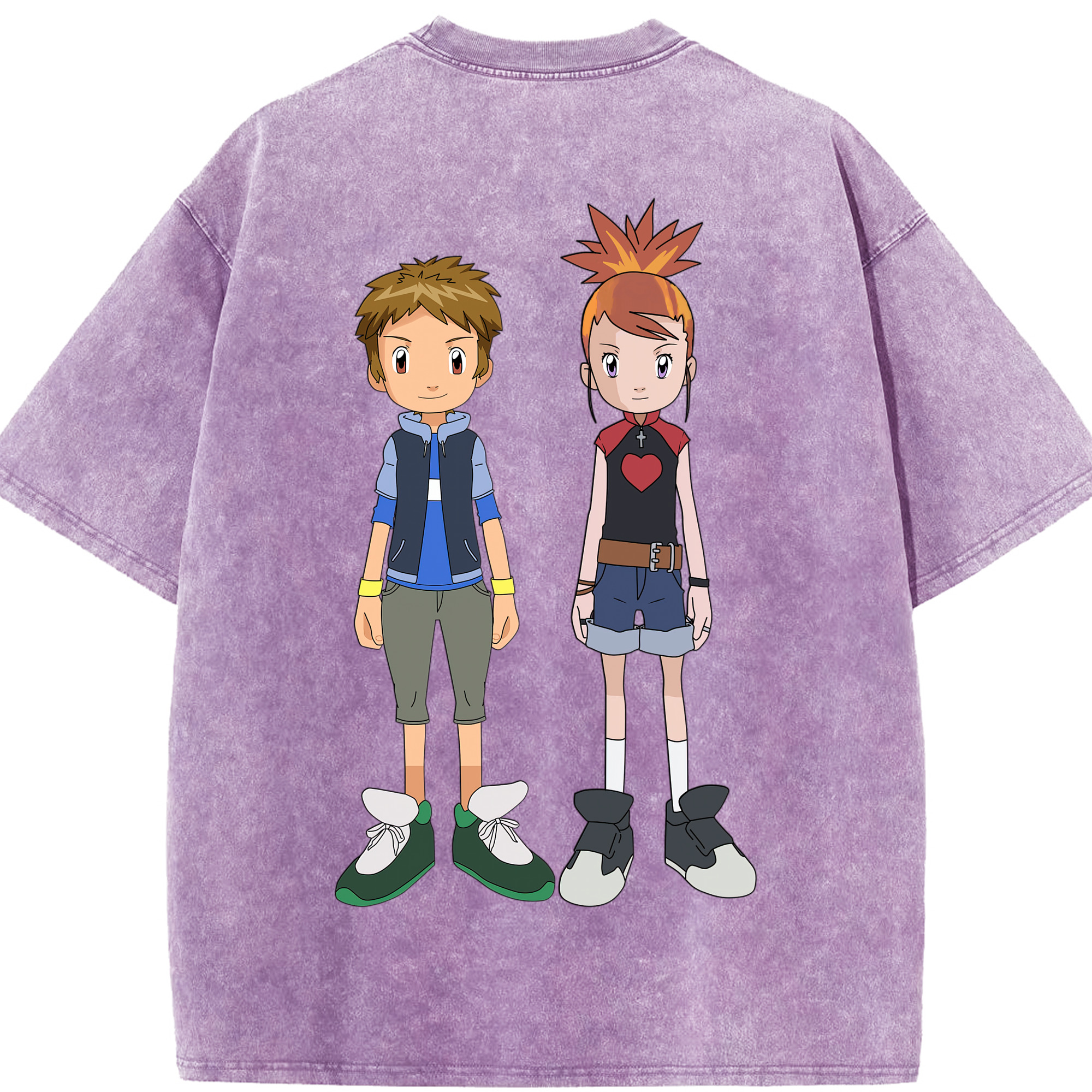 （画像用） Digimon デジタルモンスター/デジモン 綿100% ヴィンテージ風 半袖Tシャツ（背面プリント）
