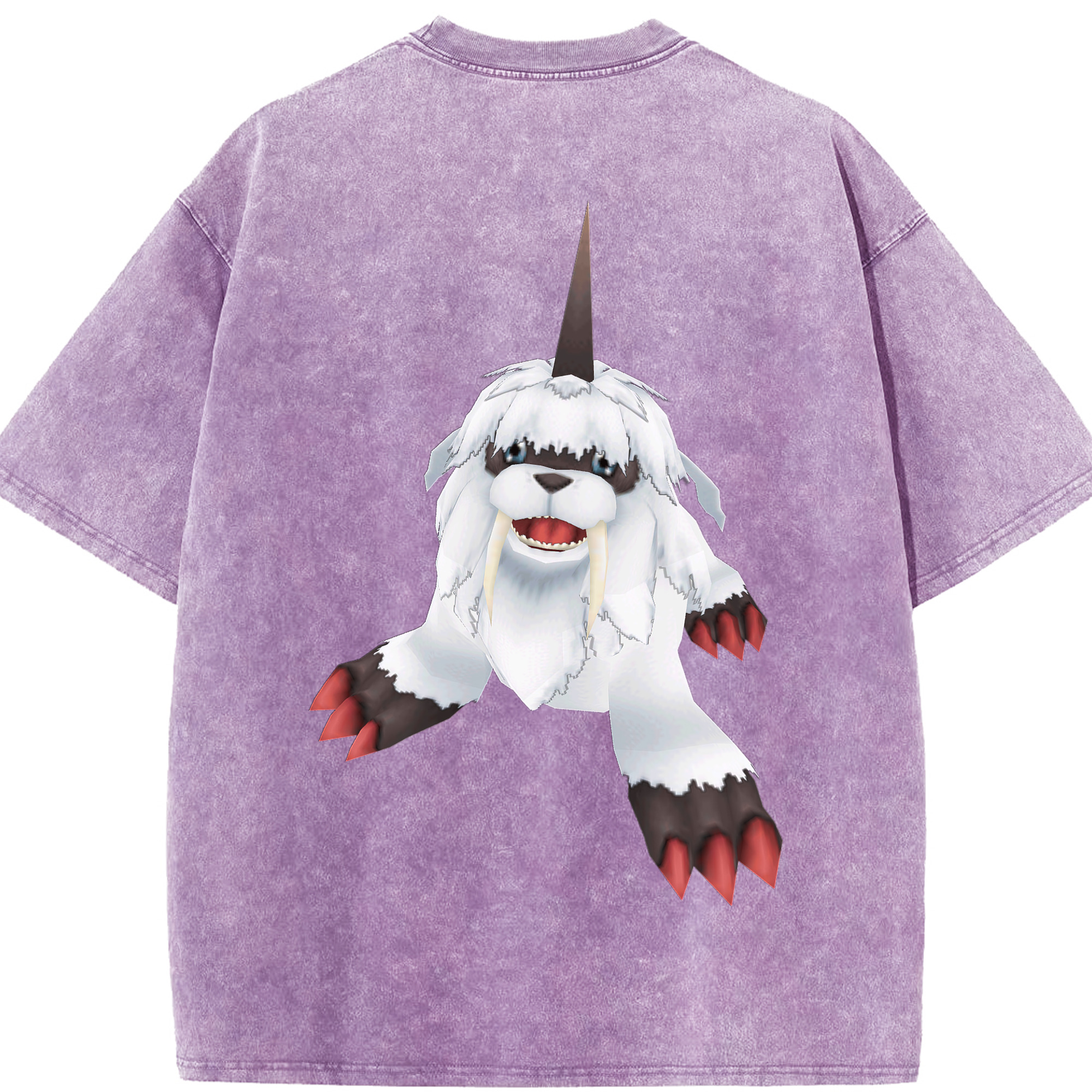 （画像用） Digimon デジタルモンスター/デジモン 綿100% ヴィンテージ風 半袖Tシャツ（背面プリント）
