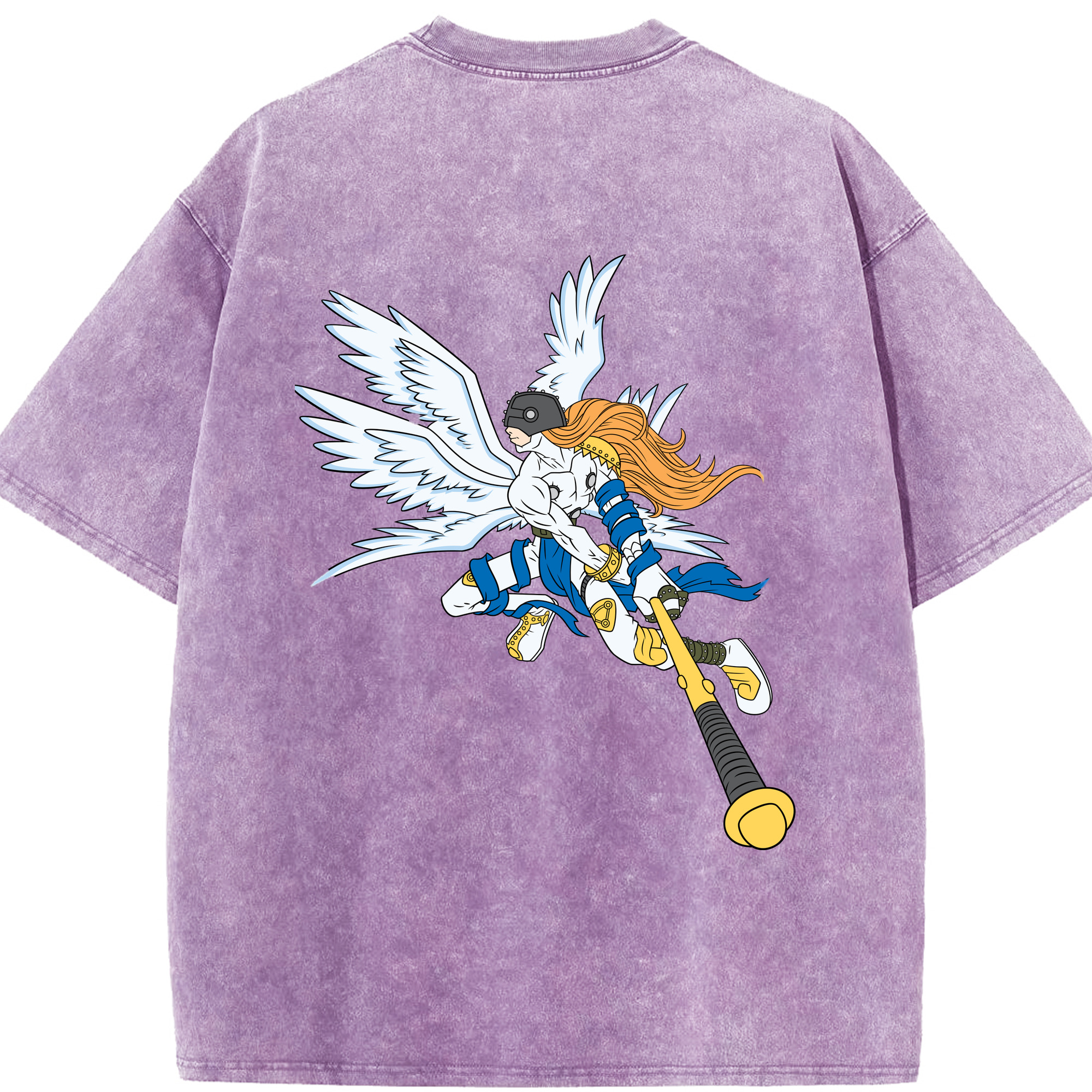 （画像用） Digimon デジタルモンスター/デジモン 綿100% ヴィンテージ風 半袖Tシャツ（背面プリント）