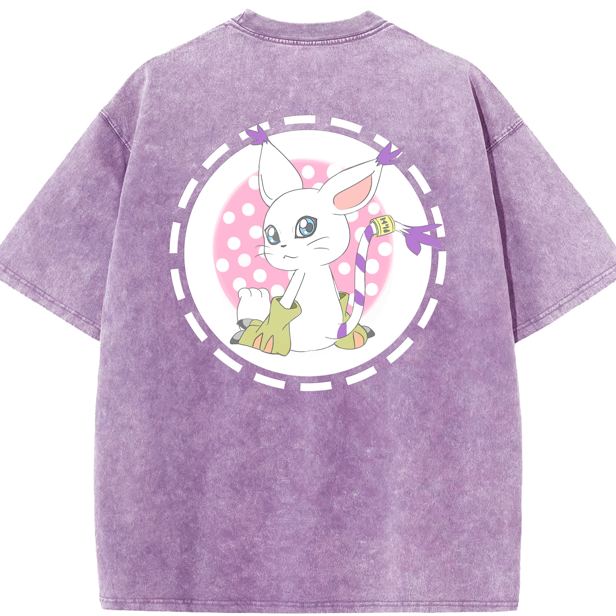 （画像用） Digimon デジタルモンスター/デジモン 綿100% ヴィンテージ風 半袖Tシャツ（背面プリント）
