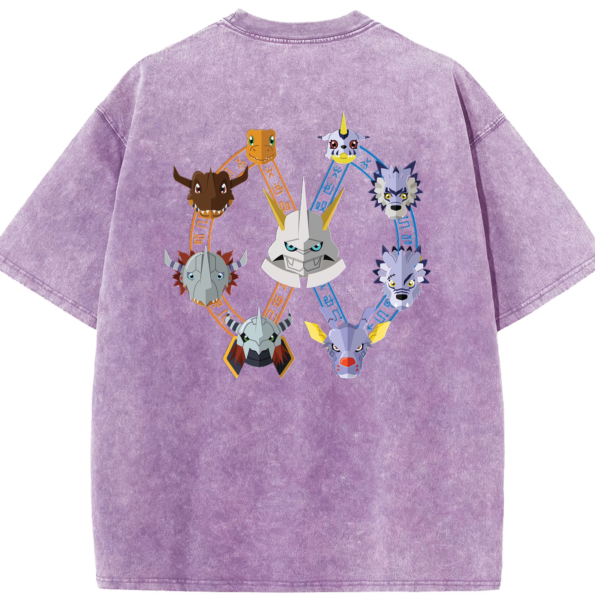 （画像用） Digimon デジタルモンスター/デジモン 綿100% ヴィンテージ風 半袖Tシャツ（背面プリント）