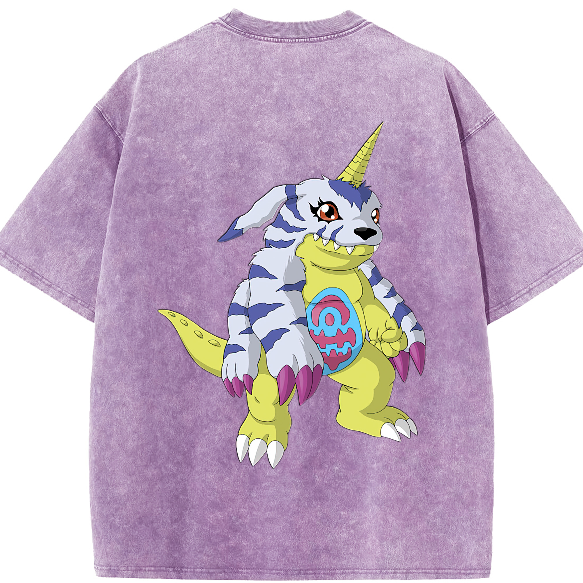 （画像用） Digimon デジタルモンスター/デジモン 綿100% ヴィンテージ風 半袖Tシャツ（背面プリント）