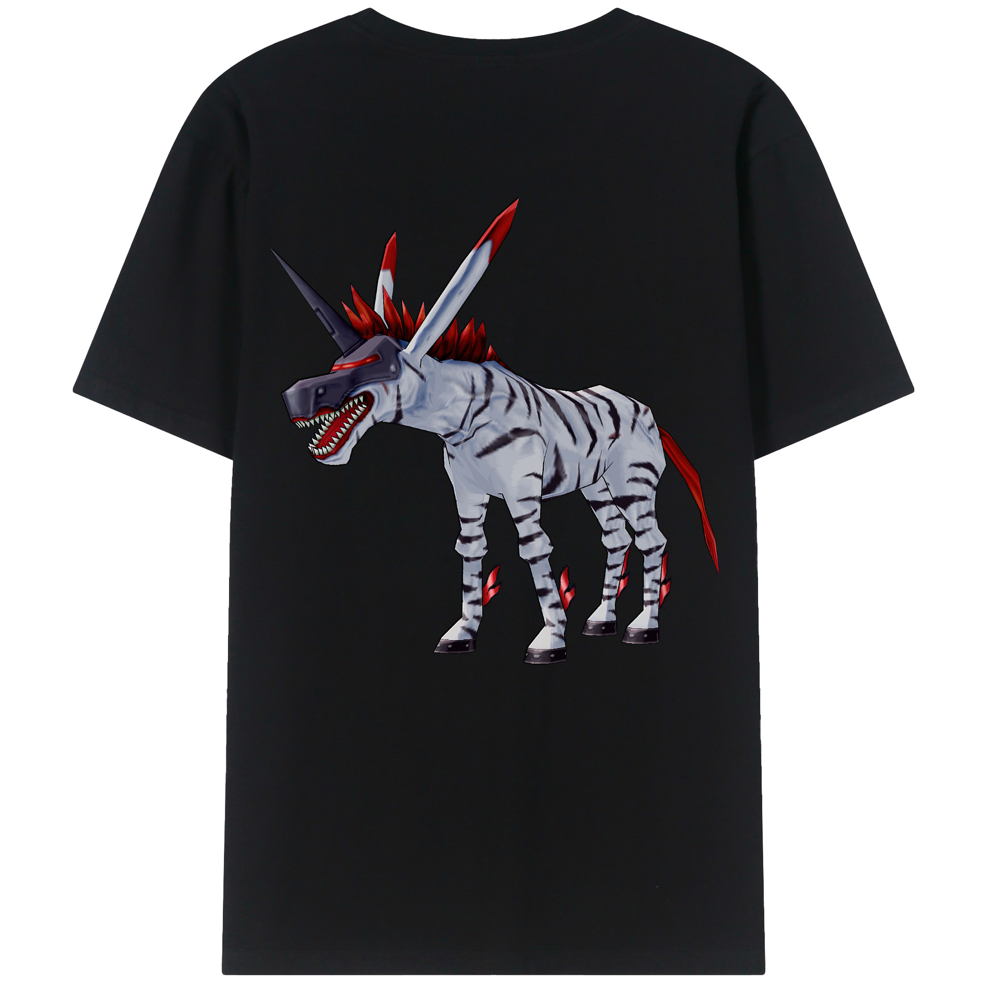 （画像用） Digimon デジタルモンスター/デジモン 綿100％ メンズ半袖Tシャツ（バックプリント） 通気性