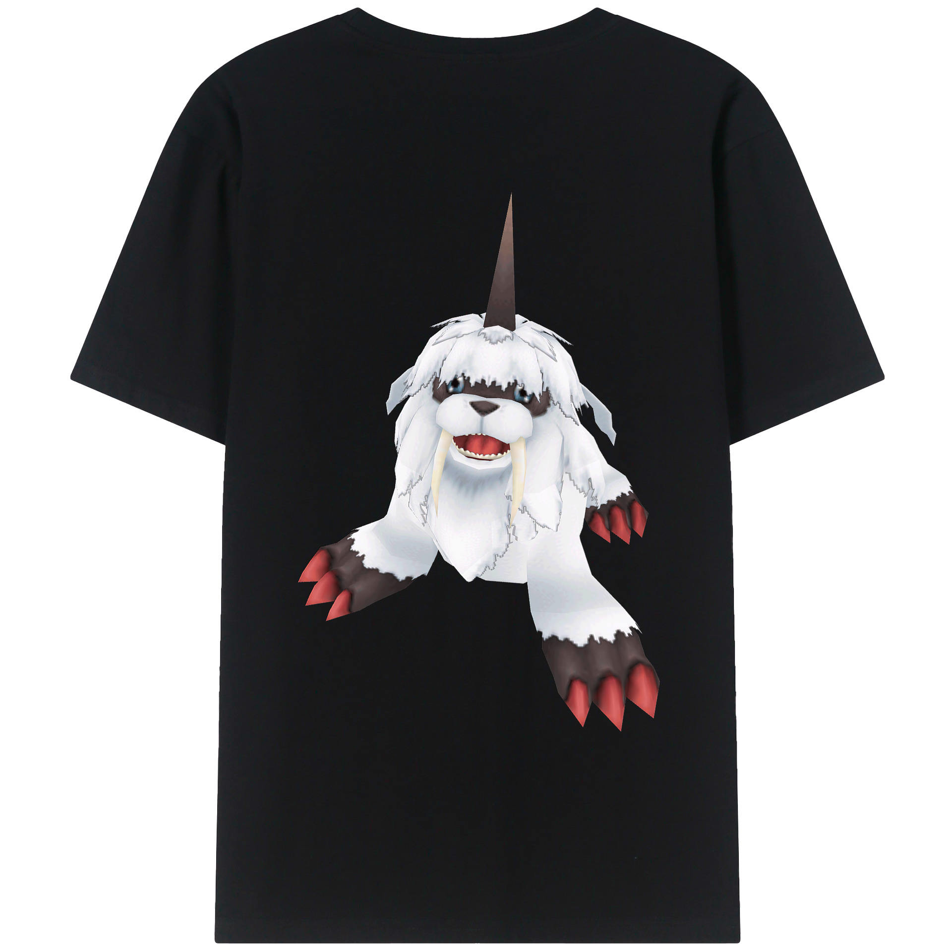 （画像用） Digimon デジタルモンスター/デジモン 綿100％ メンズ半袖Tシャツ（バックプリント） 通気性