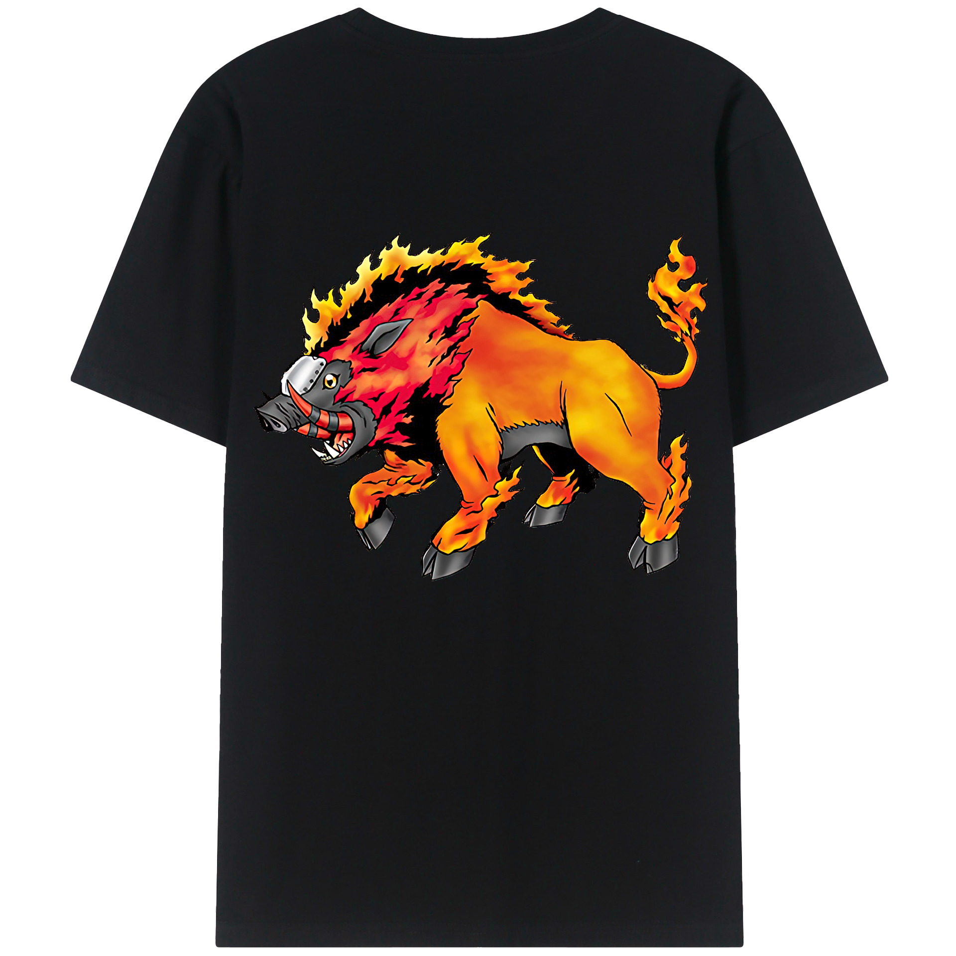 （画像用） Digimon デジタルモンスター/デジモン 綿100％ メンズ半袖Tシャツ（バックプリント） 通気性
