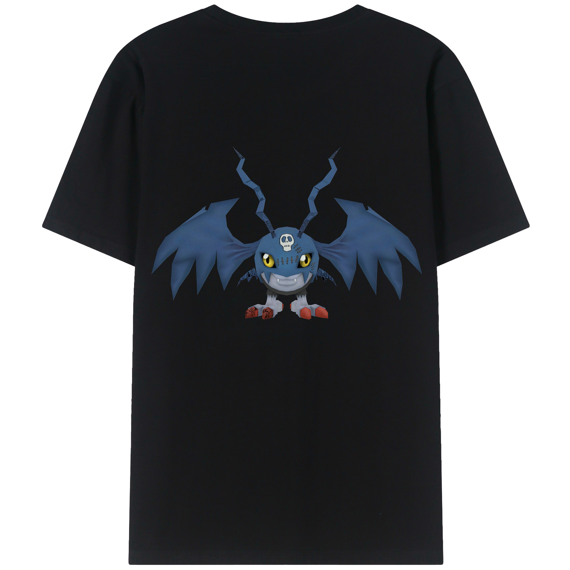 （画像用） Digimon デジタルモンスター/デジモン 綿100％ メンズ半袖Tシャツ（バックプリント） 通気性