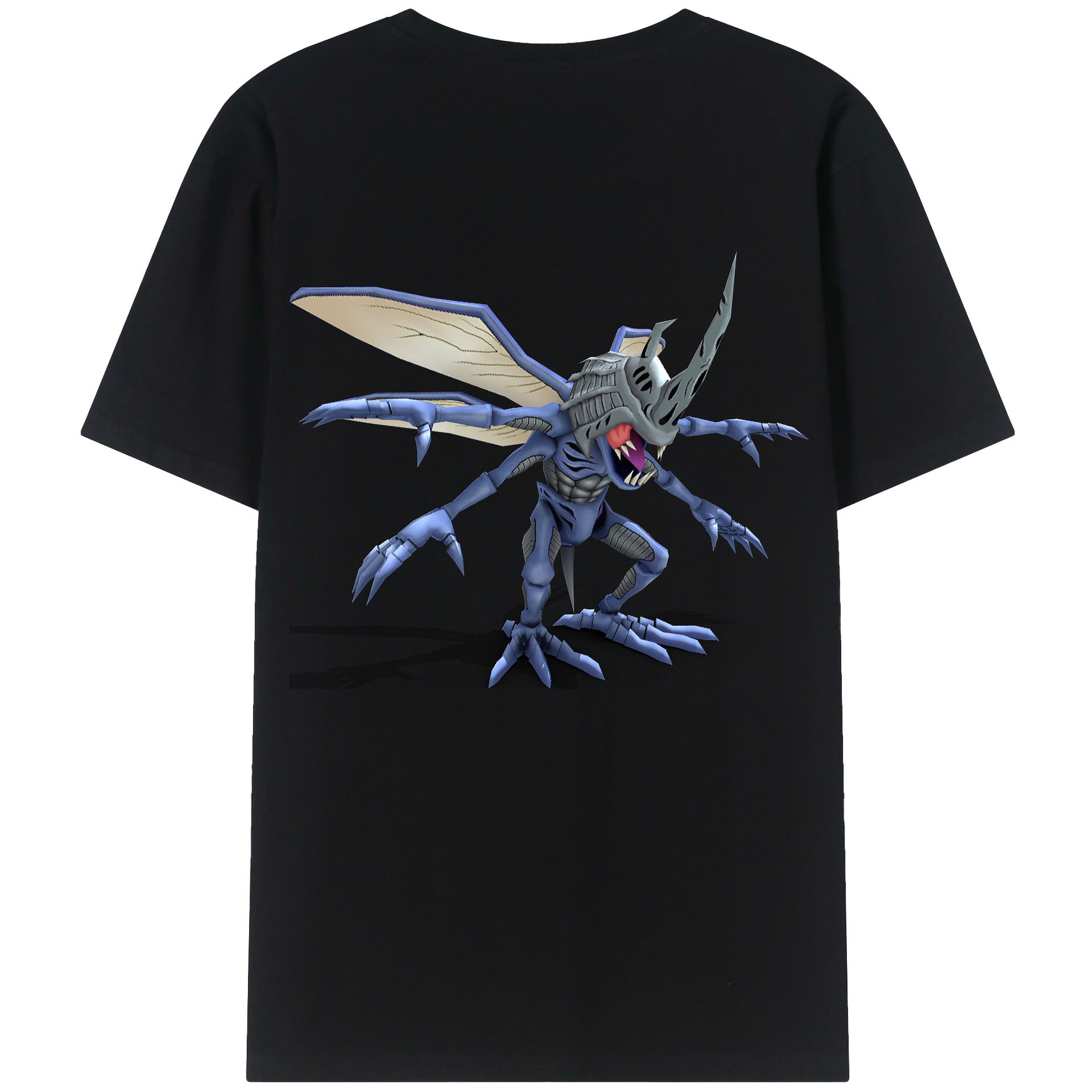 （画像用） Digimon デジタルモンスター/デジモン 綿100％ メンズ半袖Tシャツ（バックプリント） 通気性