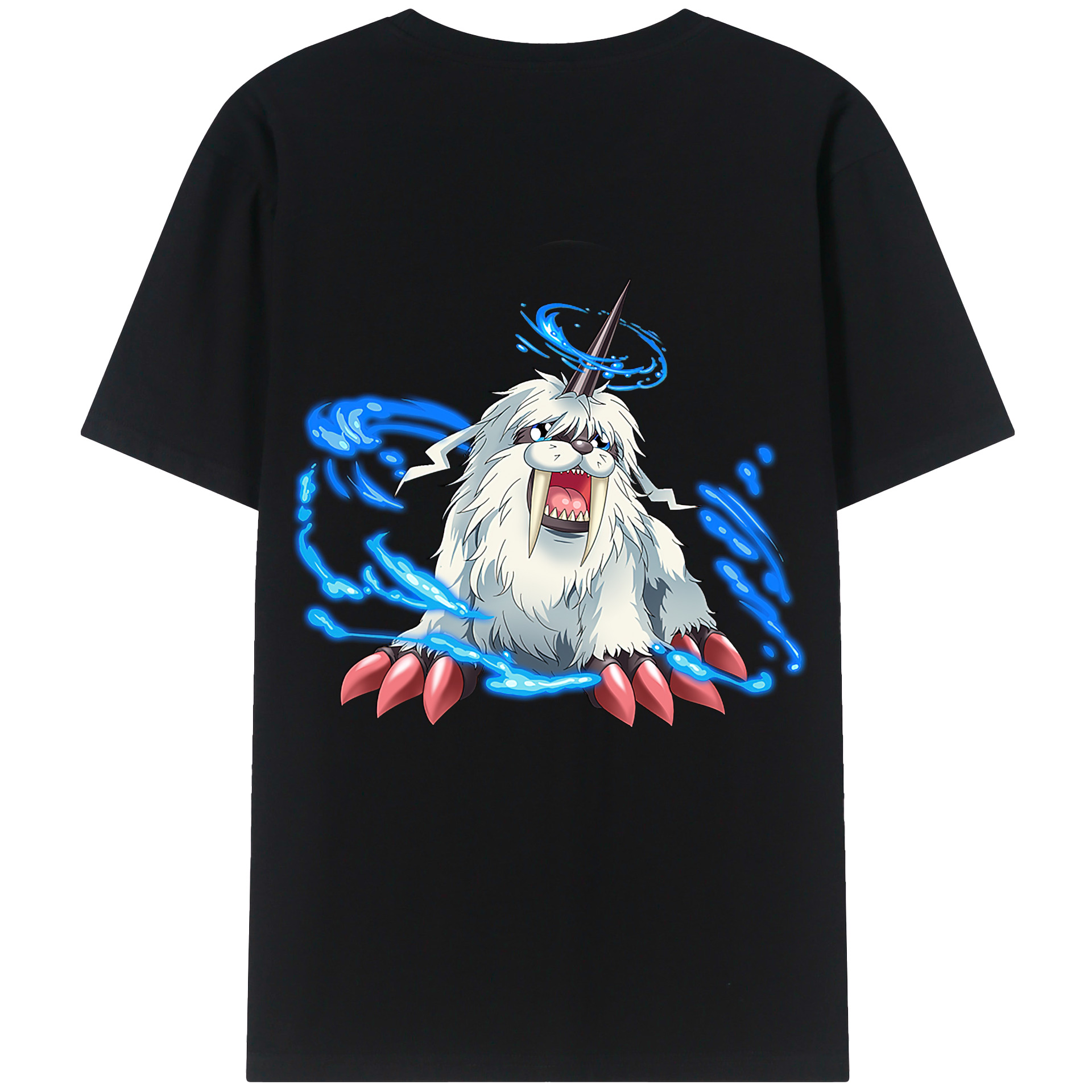（画像用） Digimon デジタルモンスター/デジモン 綿100％ メンズ半袖Tシャツ（バックプリント） 通気性