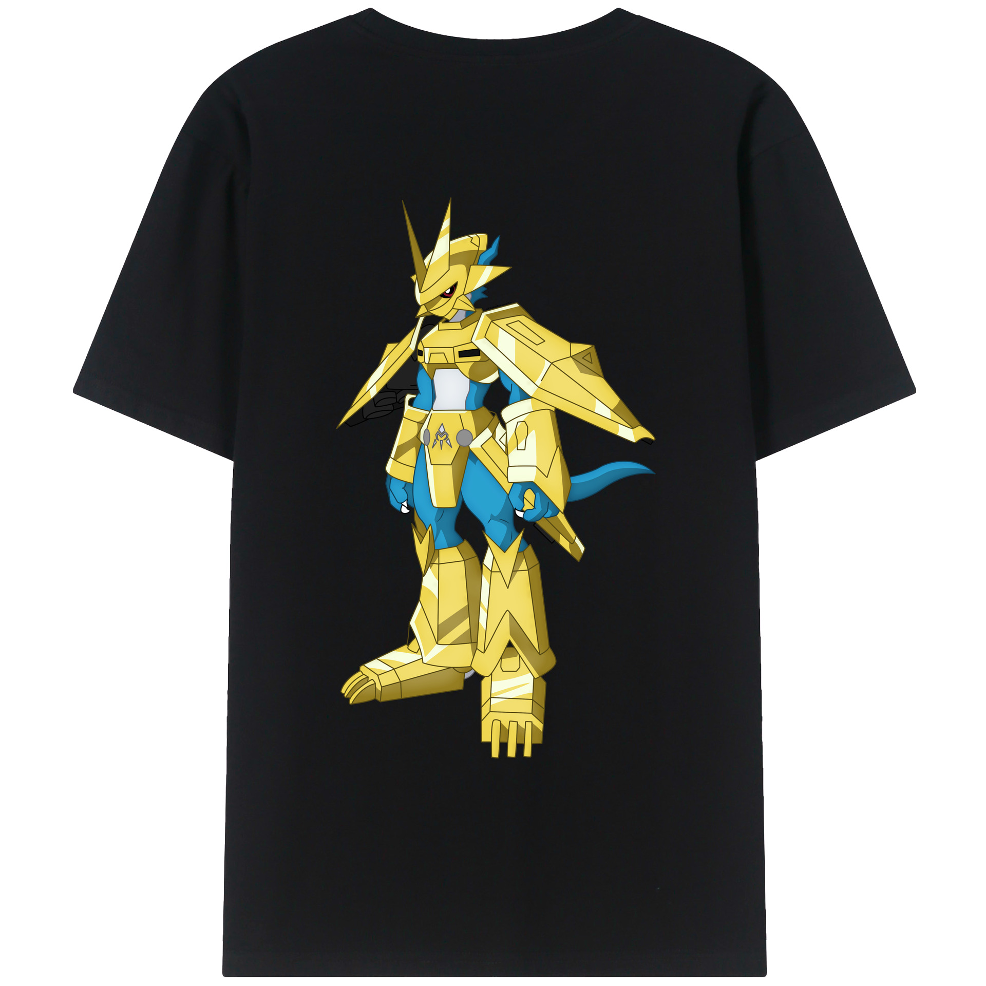 （画像用） Digimon デジタルモンスター/デジモン 綿100％ メンズ半袖Tシャツ（バックプリント） 通気性