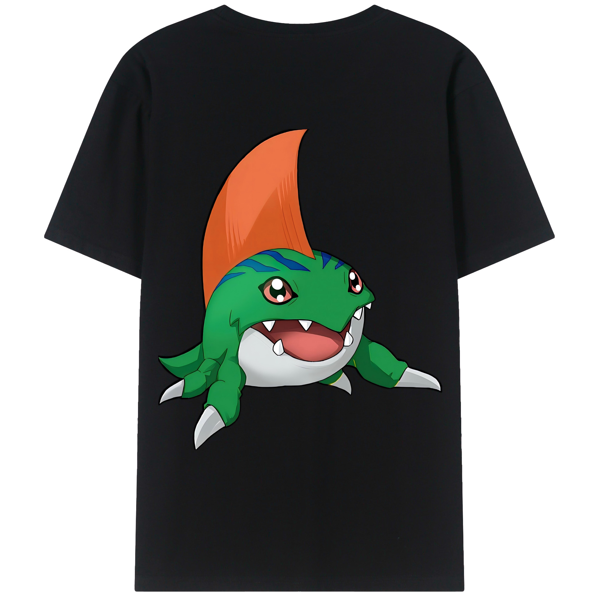 （画像用） Digimon デジタルモンスター/デジモン 綿100％ メンズ半袖Tシャツ（バックプリント） 通気性