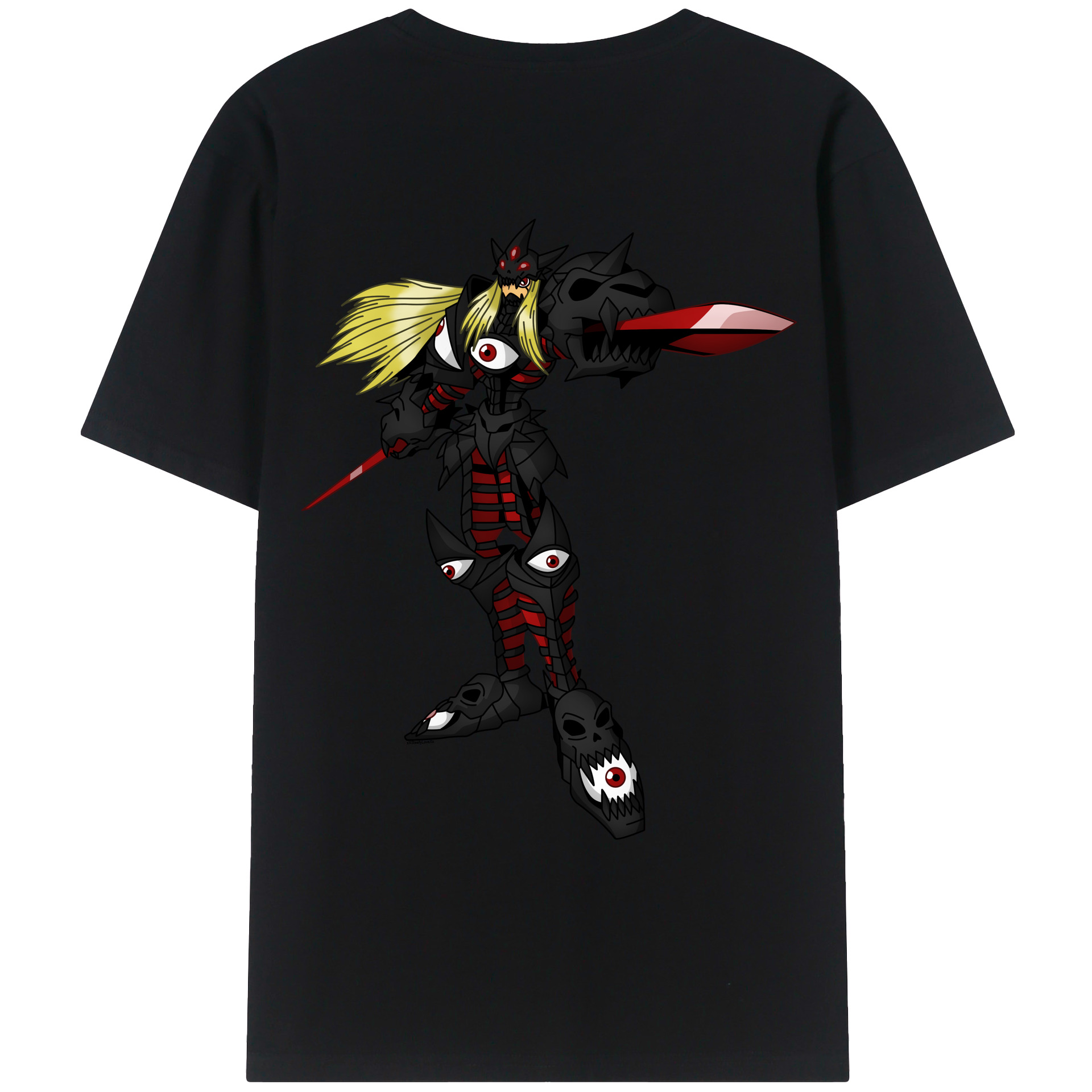 （画像用） Digimon デジタルモンスター/デジモン 綿100％ メンズ半袖Tシャツ（バックプリント） 通気性