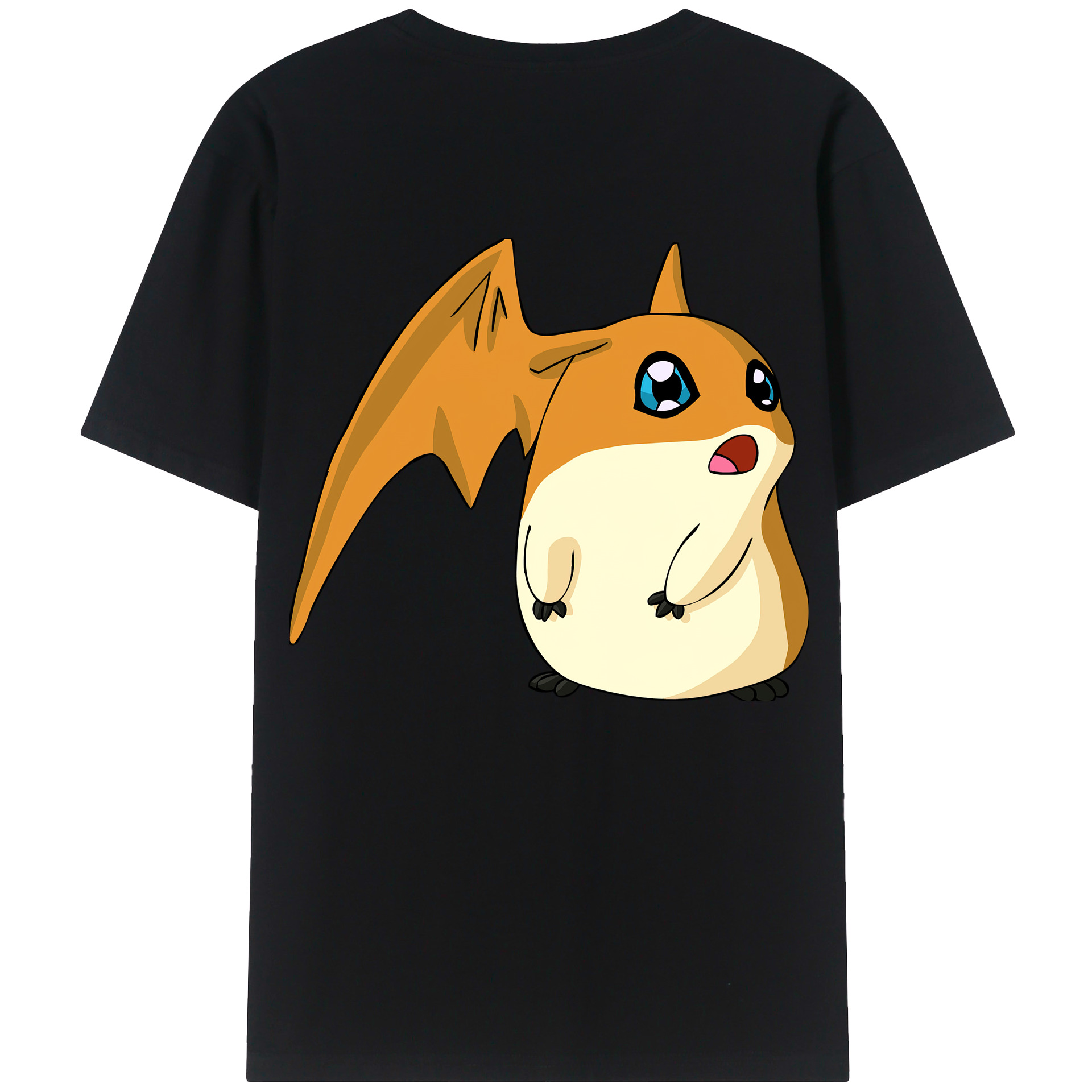 （画像用） Digimon デジタルモンスター/デジモン 綿100％ メンズ半袖Tシャツ（バックプリント） 通気性